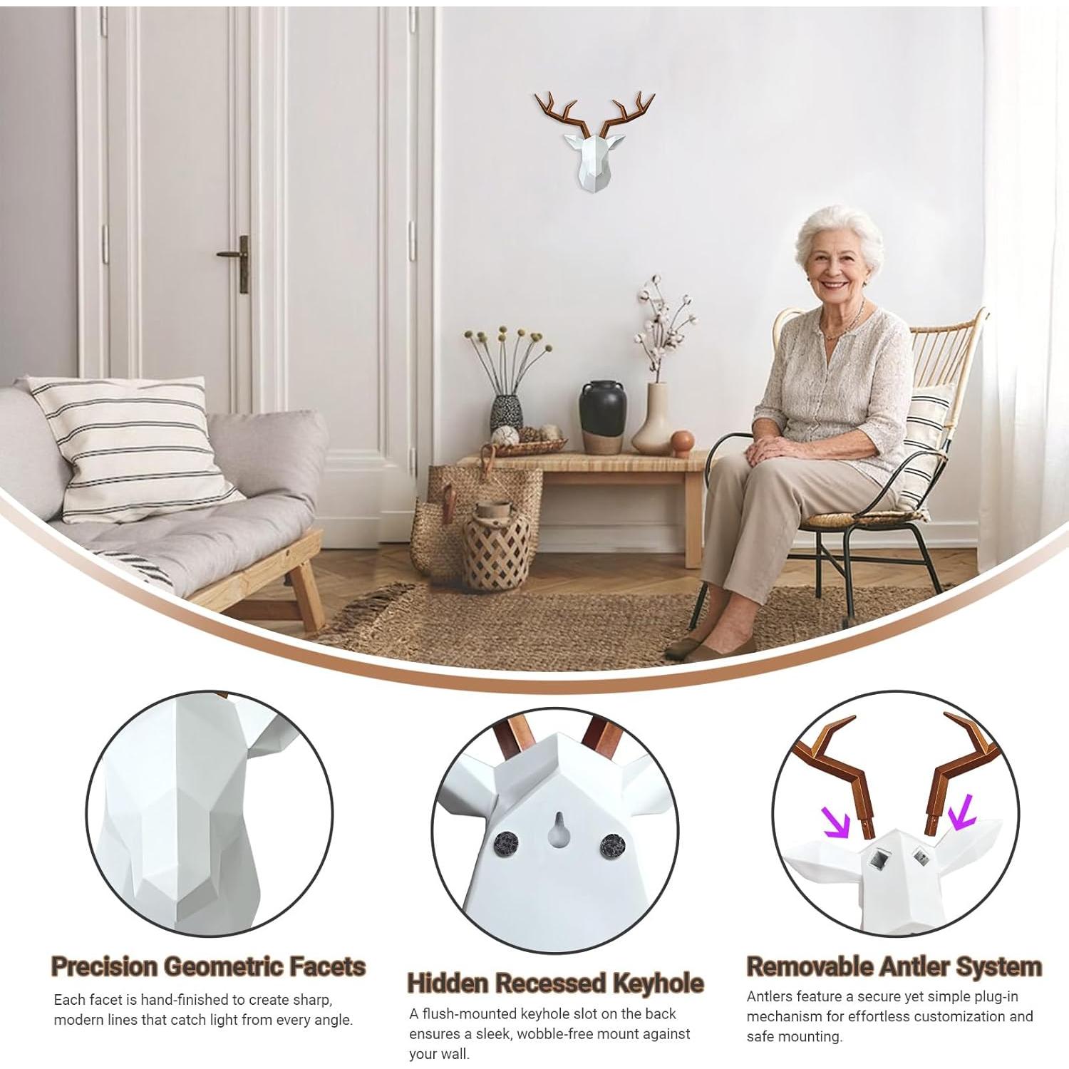 Cabeza de Ciervo Falsa Decorativa SAC Smarten Arts 27.94x35.56cm