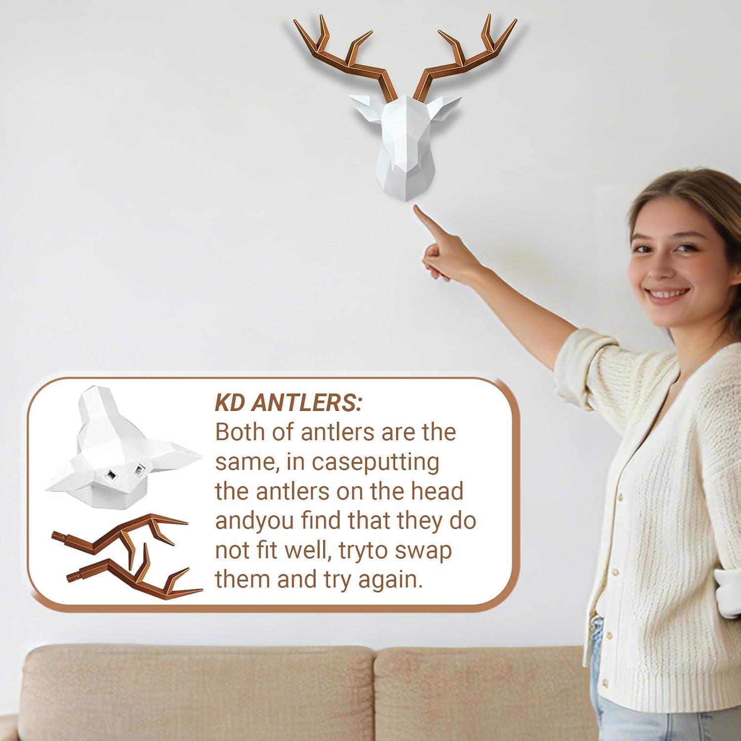 Cabeza de Ciervo Falsa Decorativa SAC Smarten Arts 27.94x35.56cm