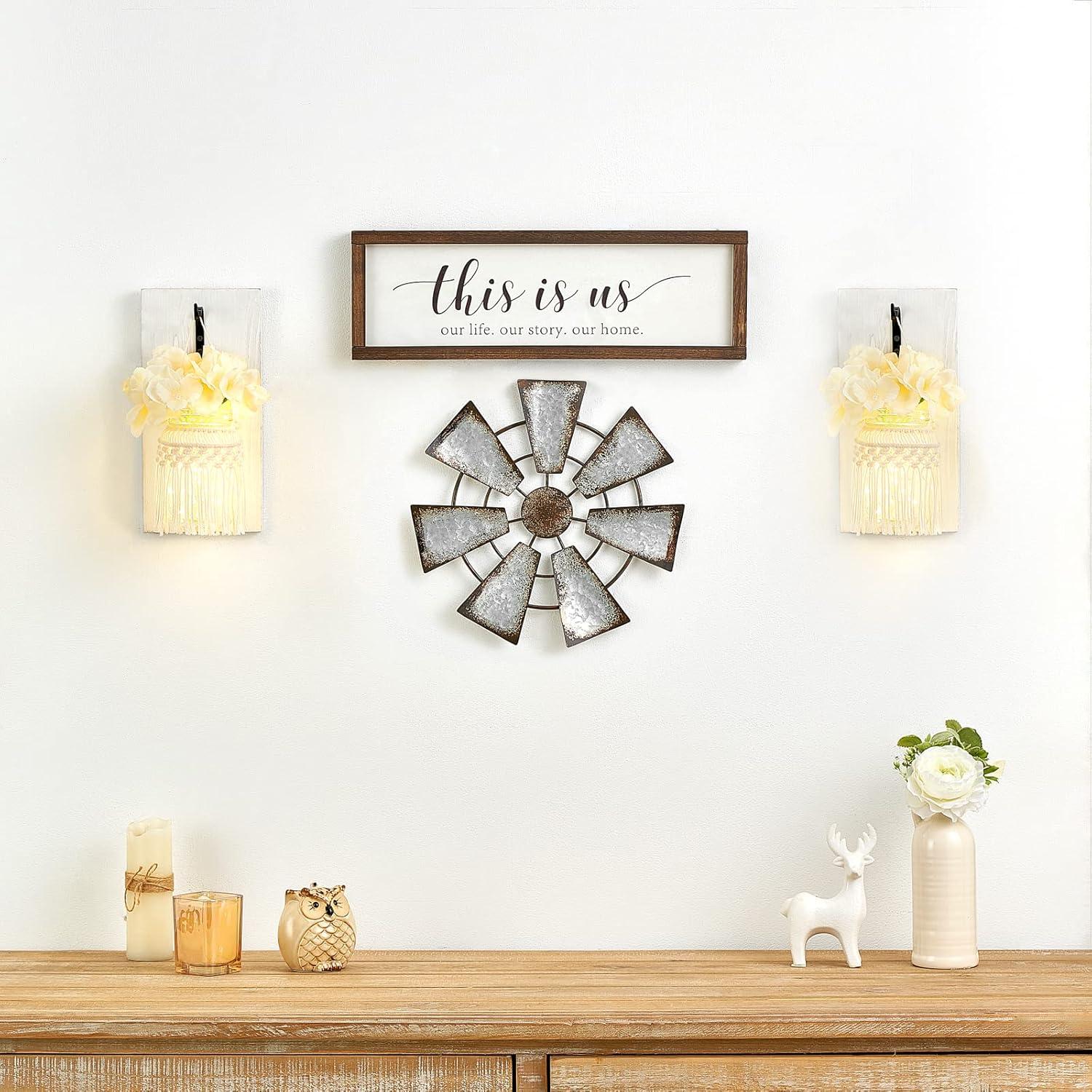 Decoración de Pared Molino de Viento Mkono 29.21 cm Hierro