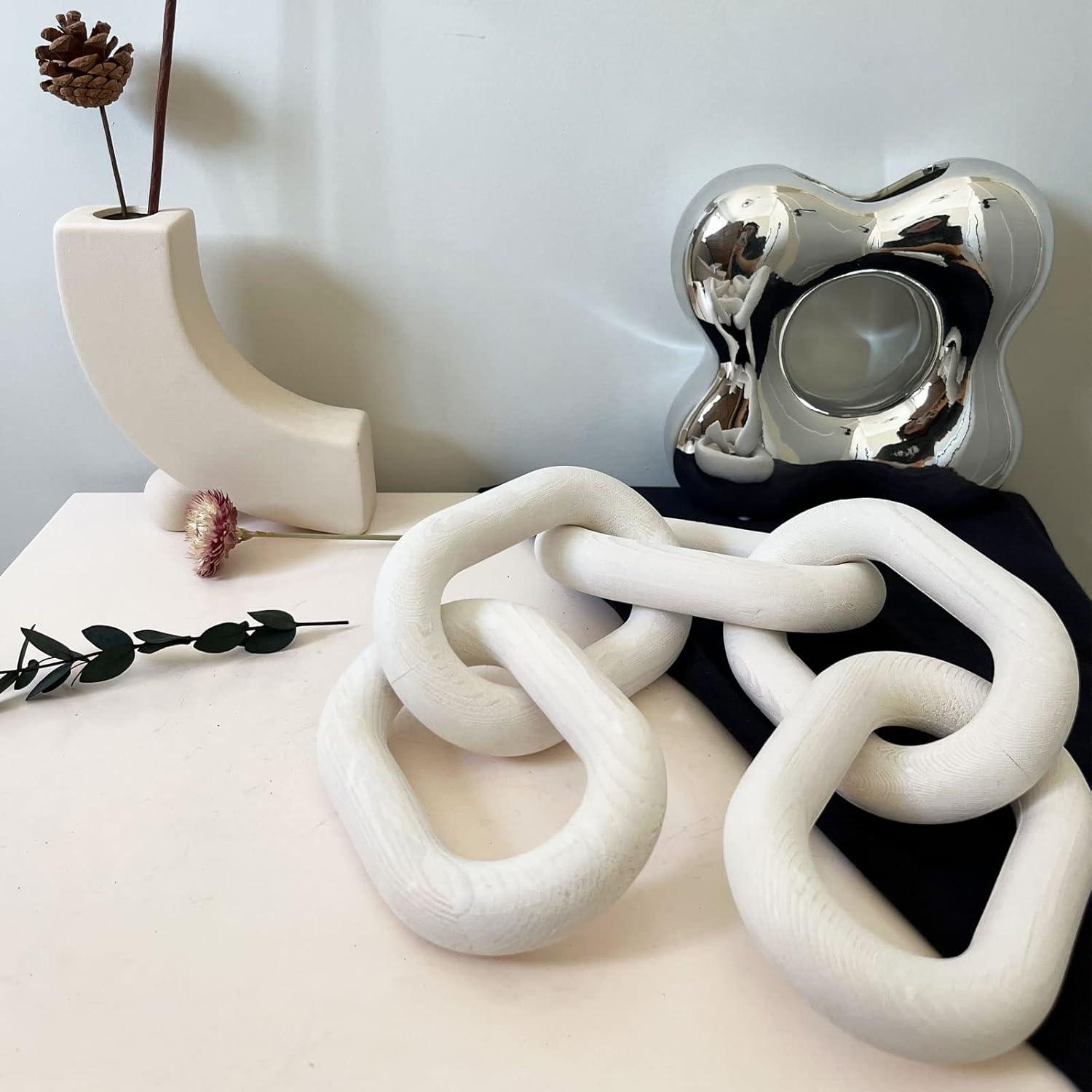 Cadena Decorativa de Madera Linsuo 139.4 cm Blanca