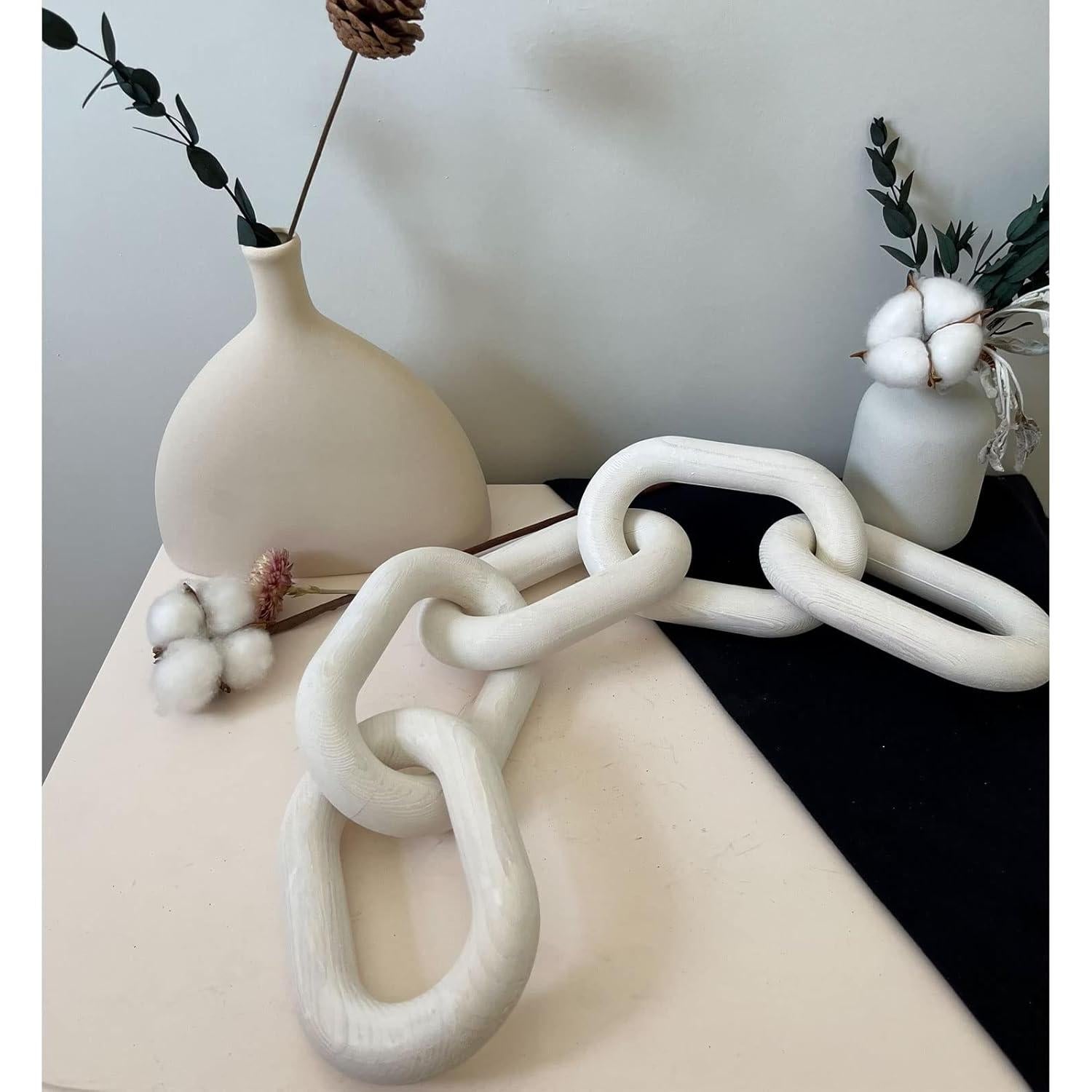 Cadena Decorativa de Madera Linsuo 139.4 cm Blanca