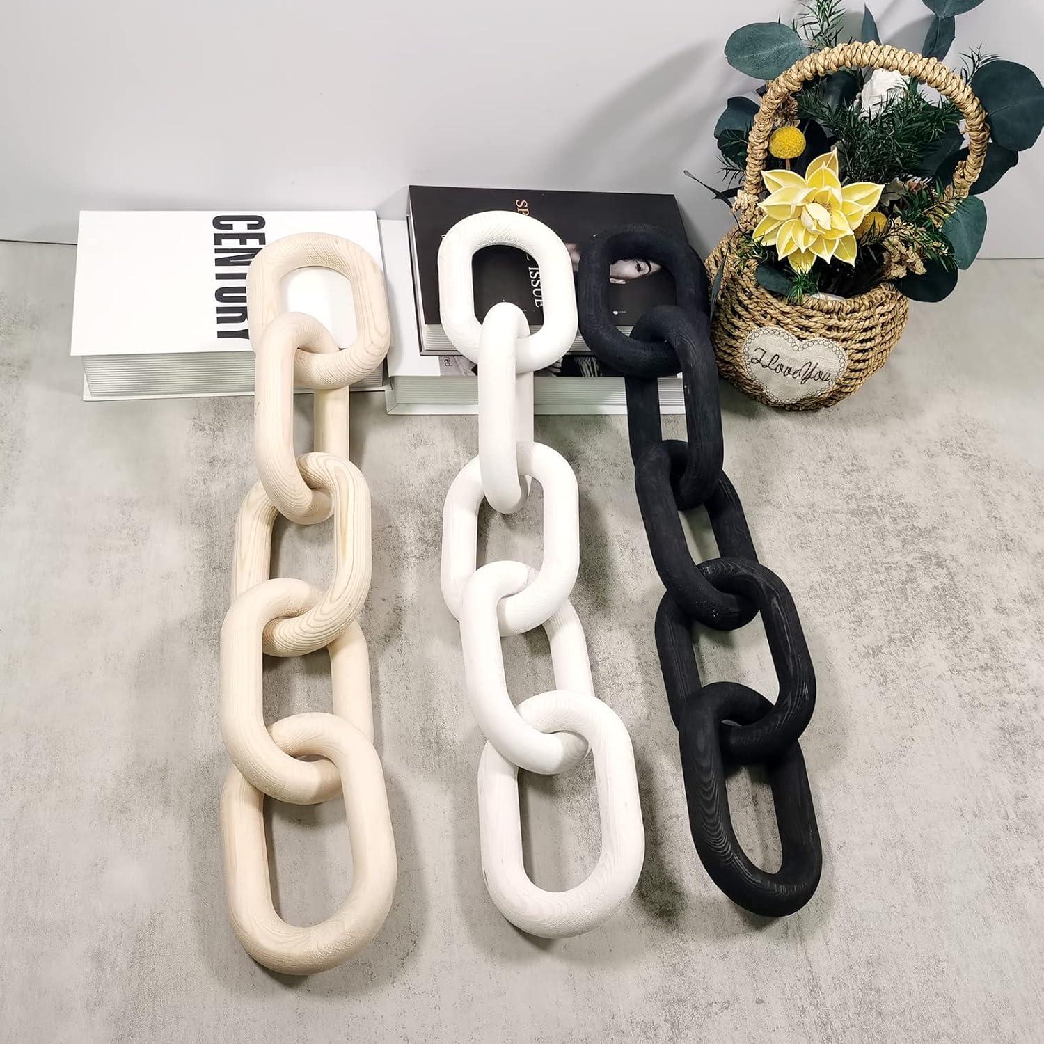 Cadena Decorativa de Madera Linsuo 139.4 cm Blanca