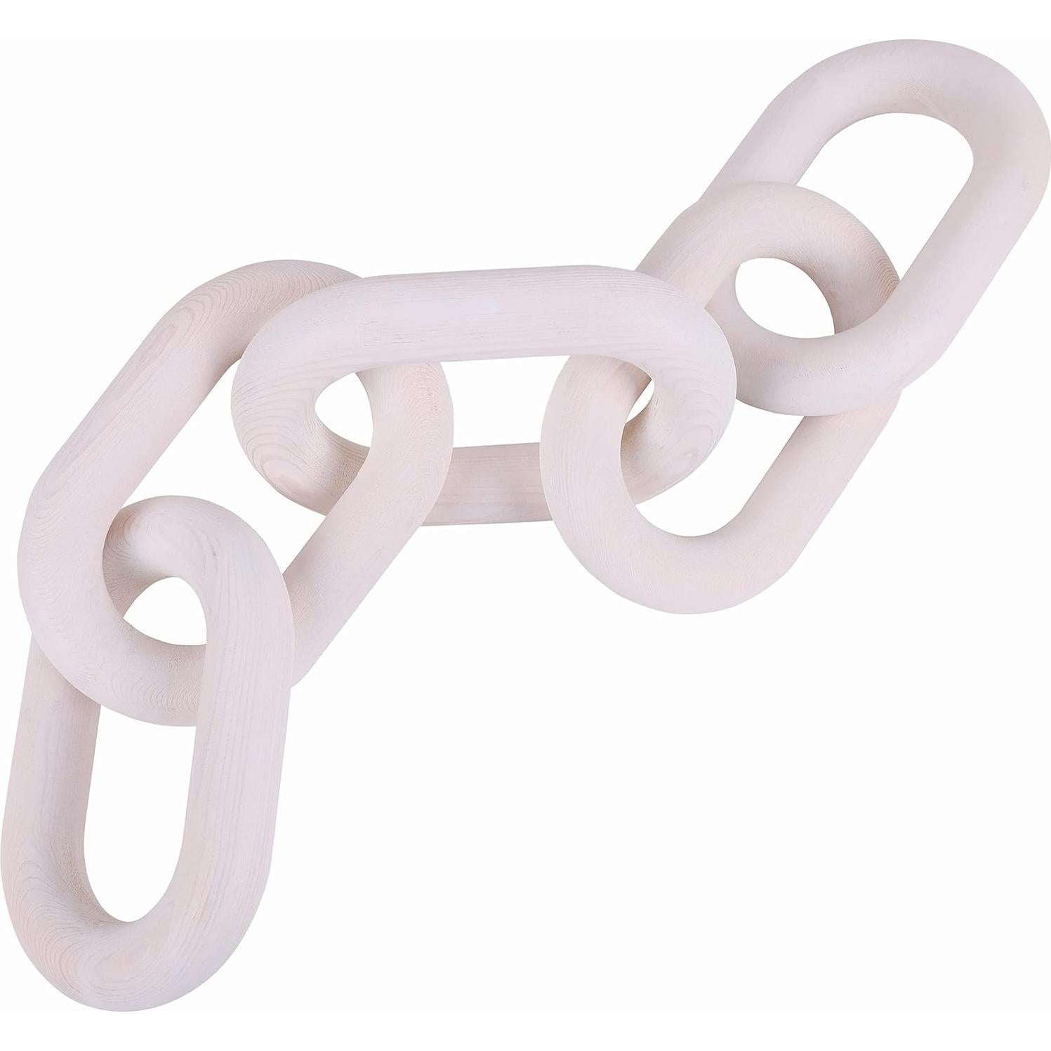Cadena Decorativa de Madera HMASYO 56 cm Blanca 5 Eslabones