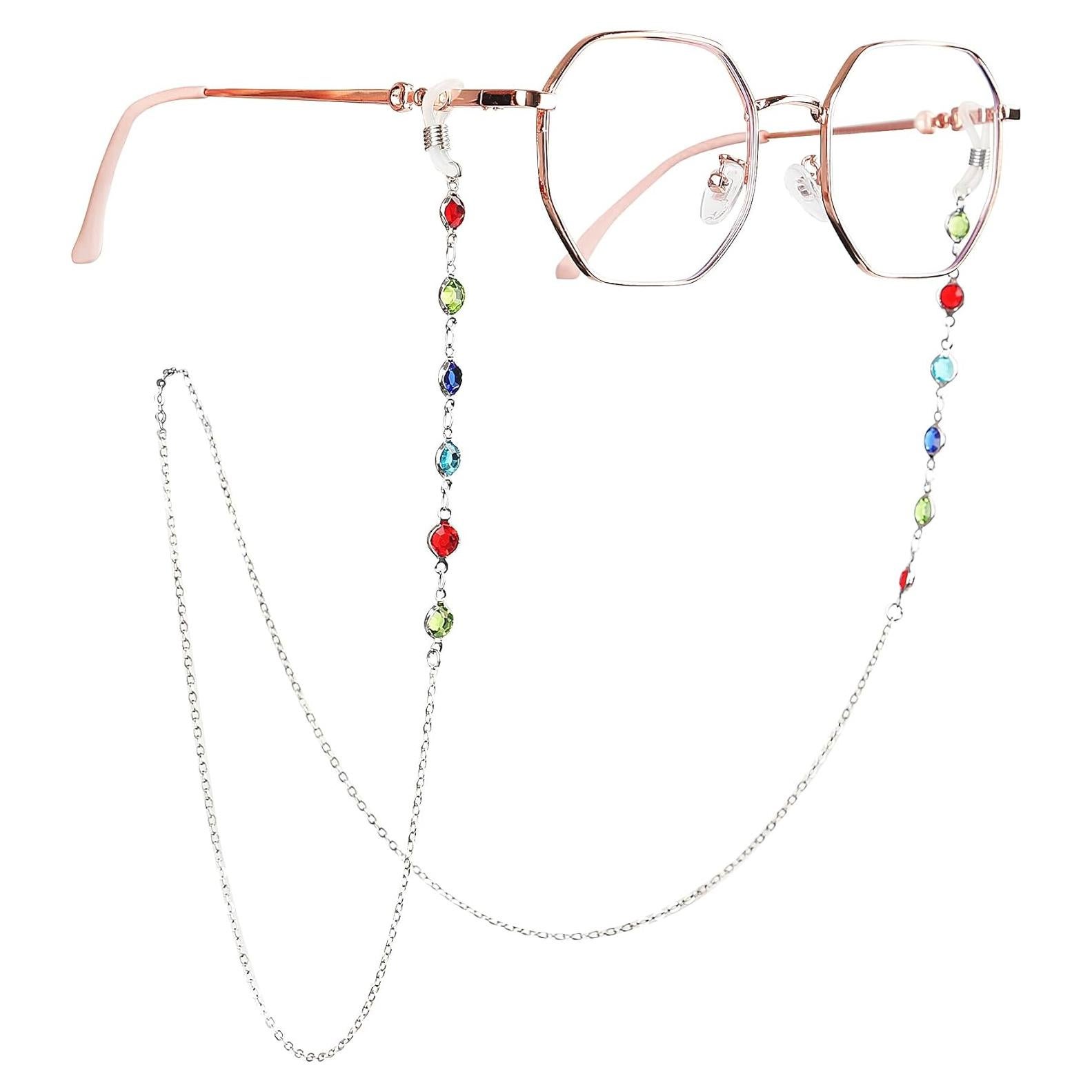 Cadena para Gafas de Mujer - Cadena de Oro Simple con Cuentas