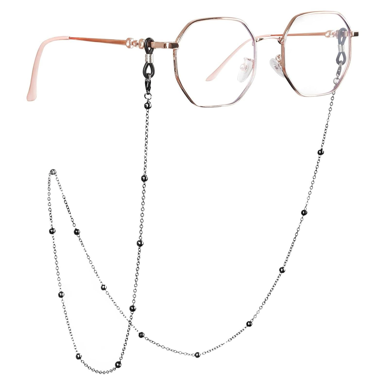 Cadena para Gafas de Mujer - Cadena de Oro con Cuentas