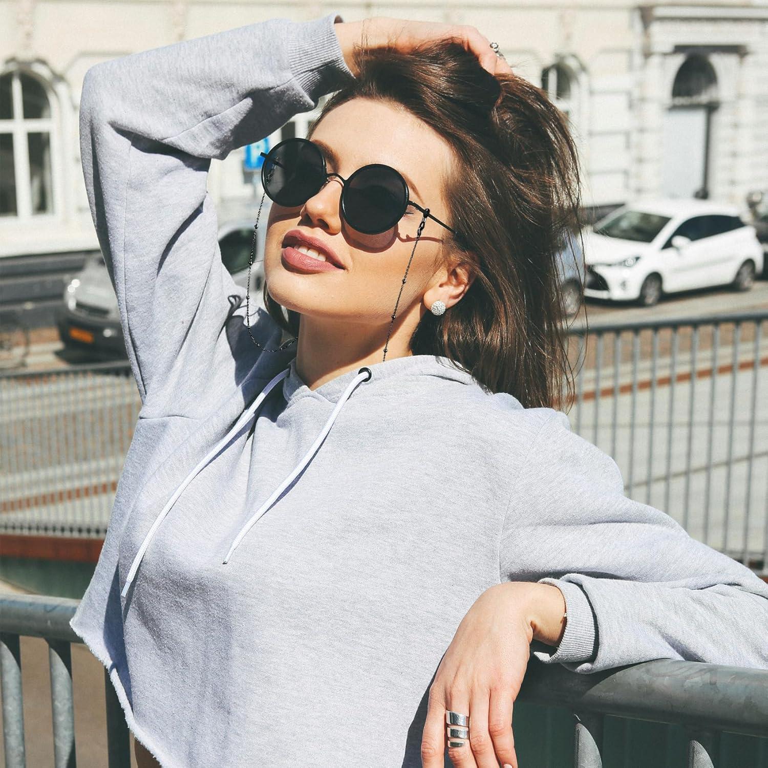 Cadena para Gafas de Mujer - Cadena de Oro con Cuentas