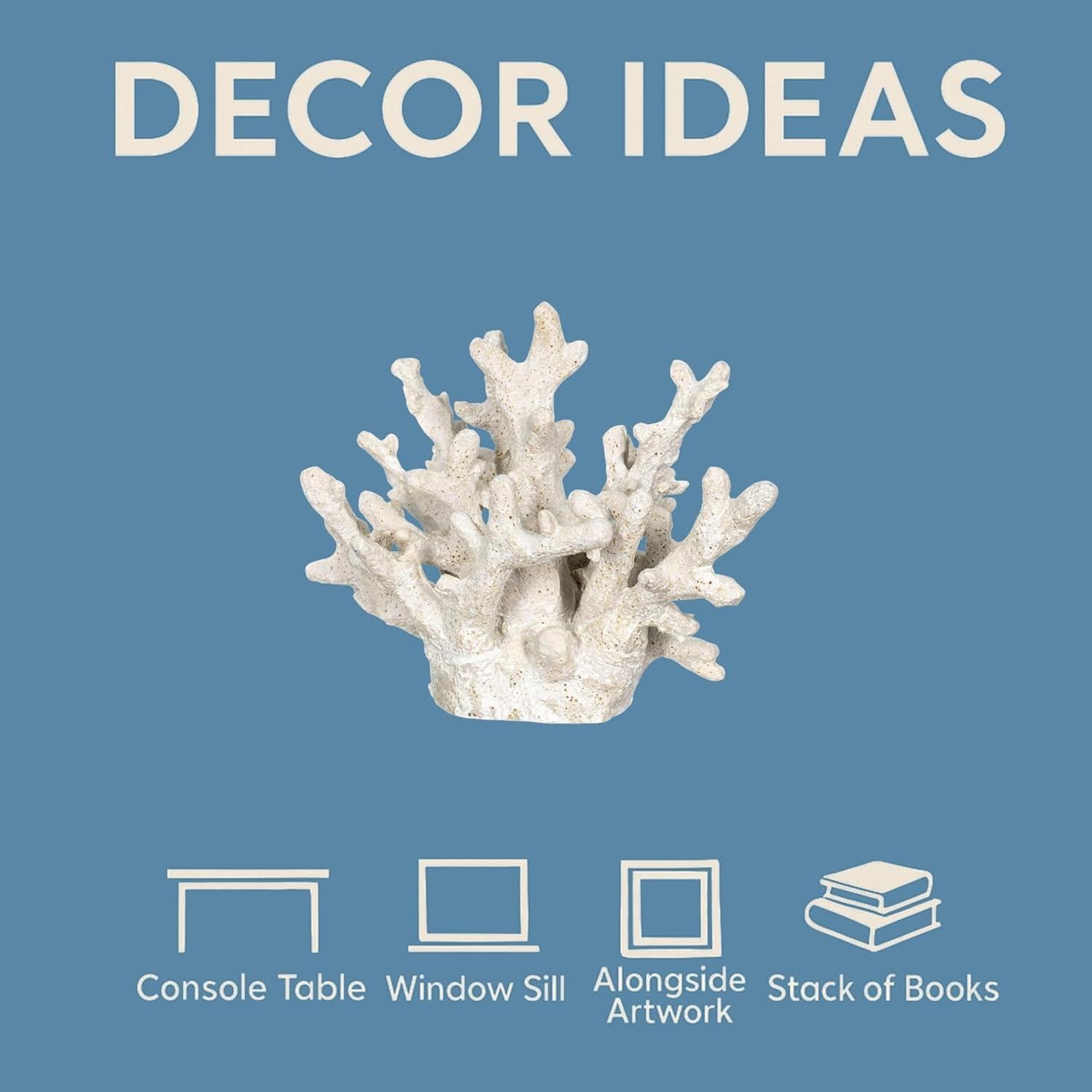 Coral Blanco Decorativo Nautical Crush Trading 16.5x12.7x14cm