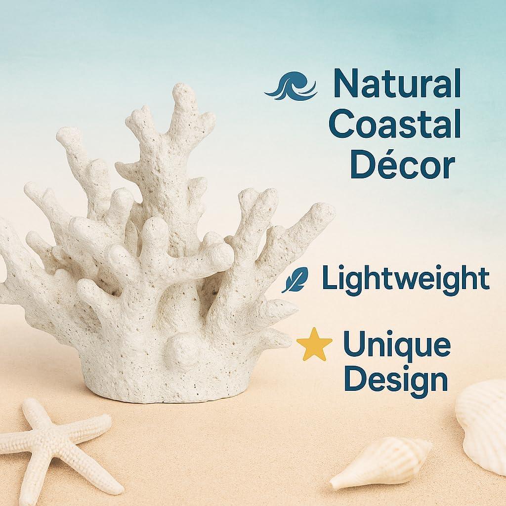 Coral Blanco Decorativo Nautical Crush Trading 16.5x12.7x14cm