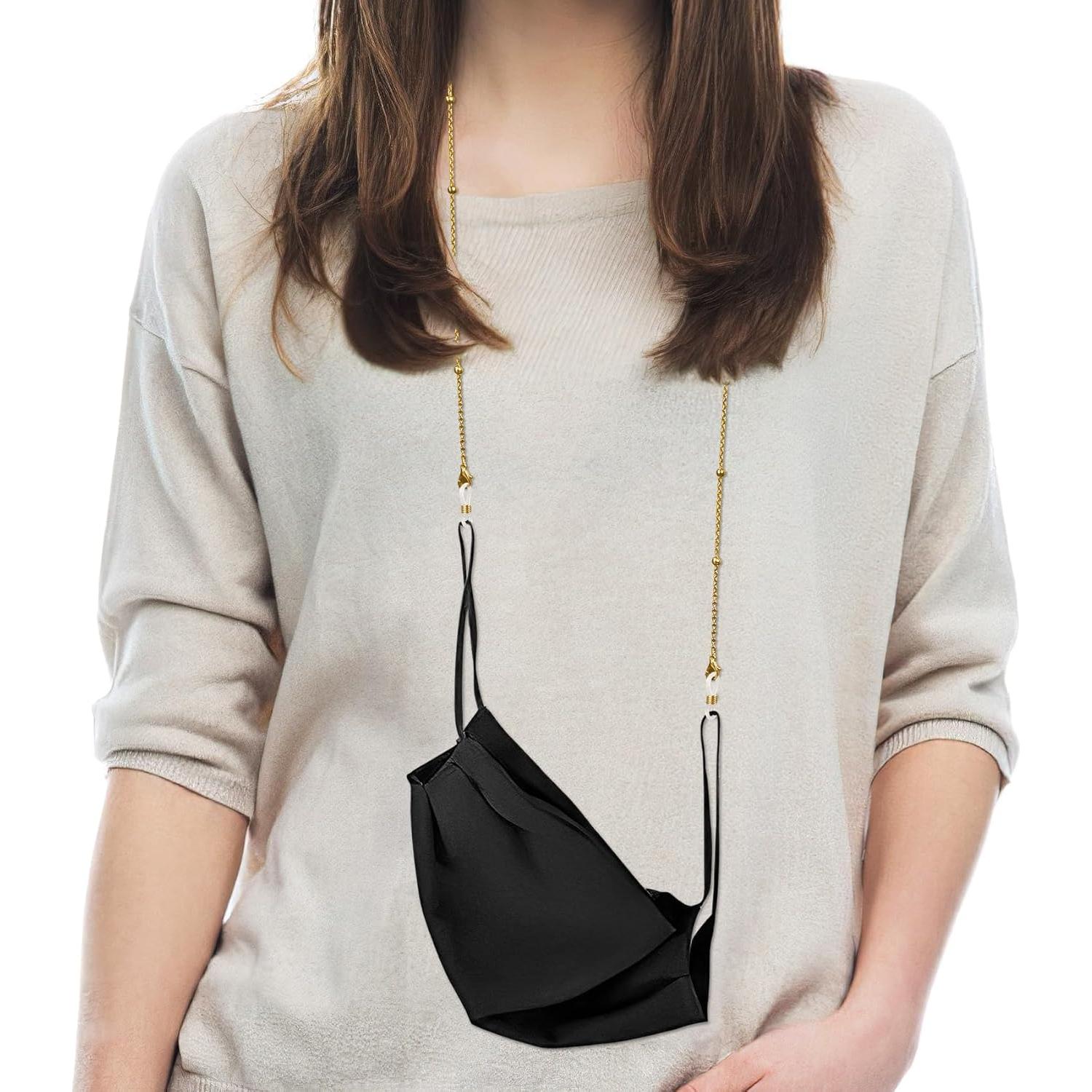 Cadena para Gafas de Mujer - Cadena de Oro con Cuentas