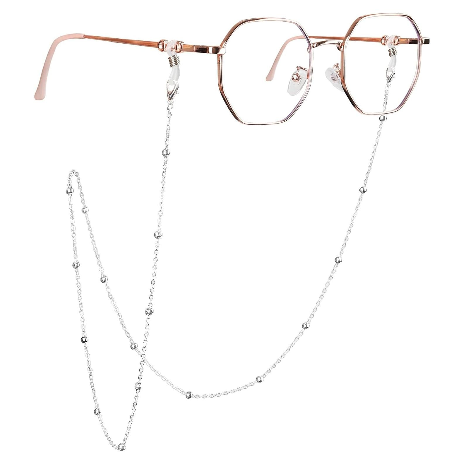 Cadena para Gafas de Mujer - Cadena de Oro Simple con Cuentas