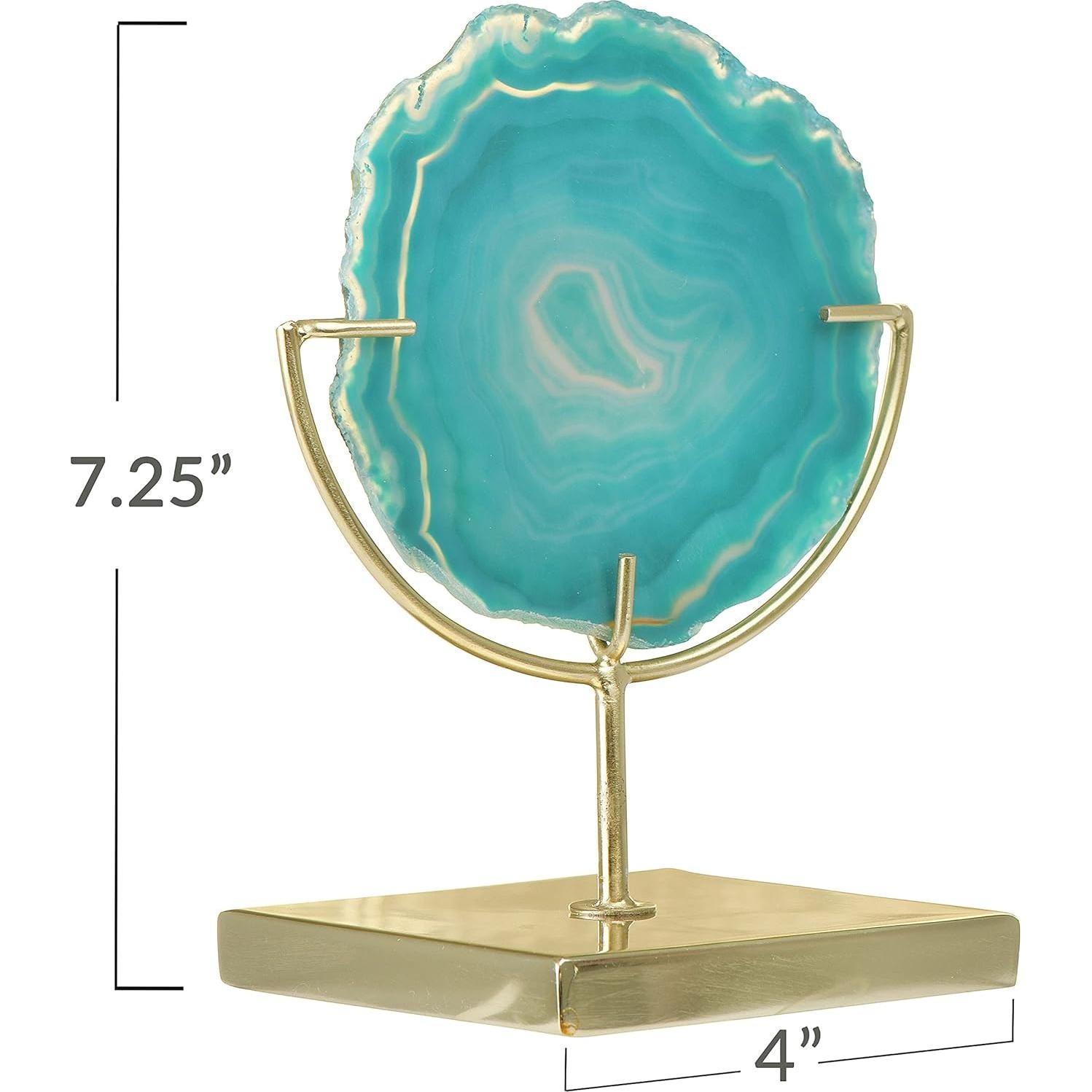 Rebanada Decorativa de Ágata Turquesa Main + Mesa 10x18cm