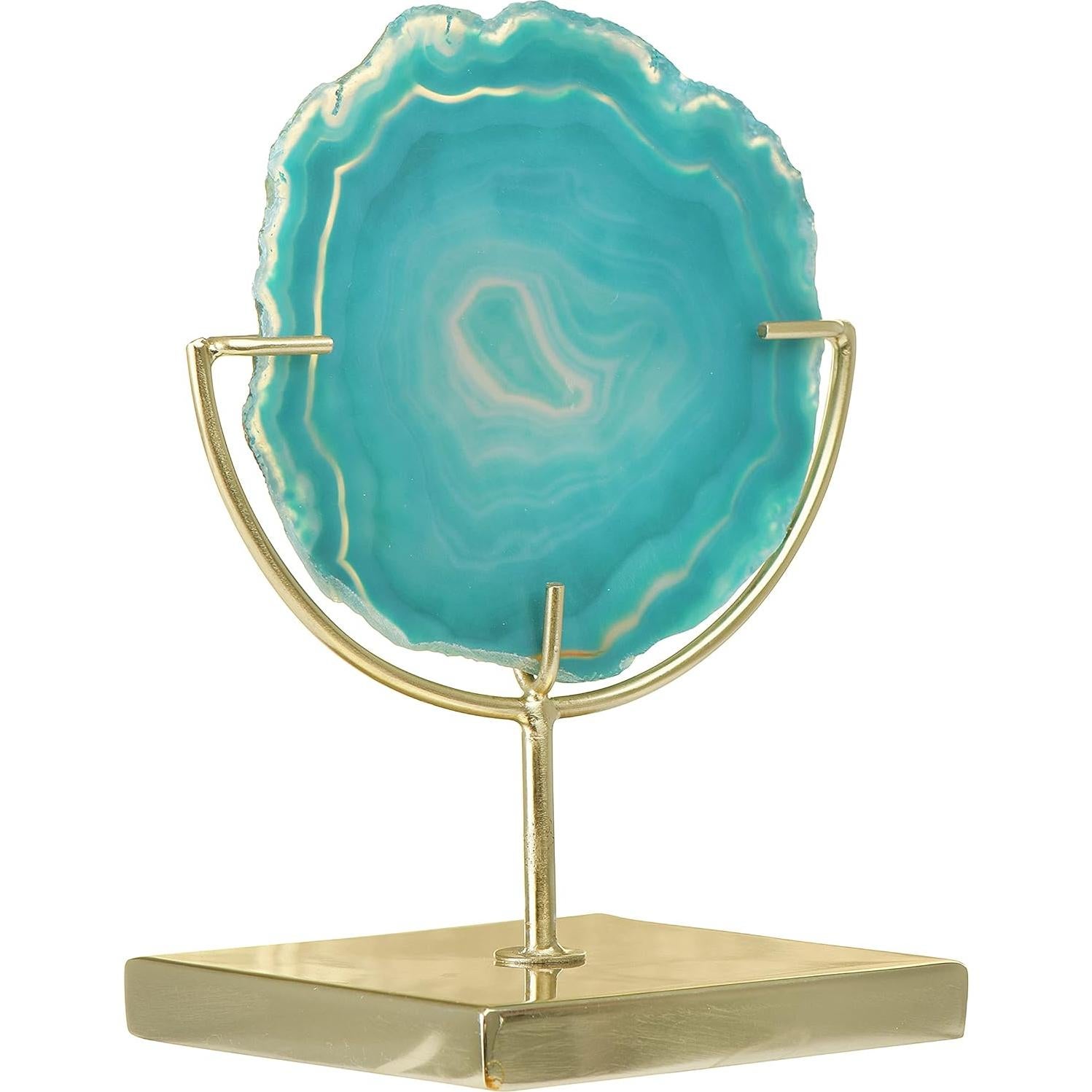 Rebanada Decorativa de Ágata Turquesa Main + Mesa 10x18cm