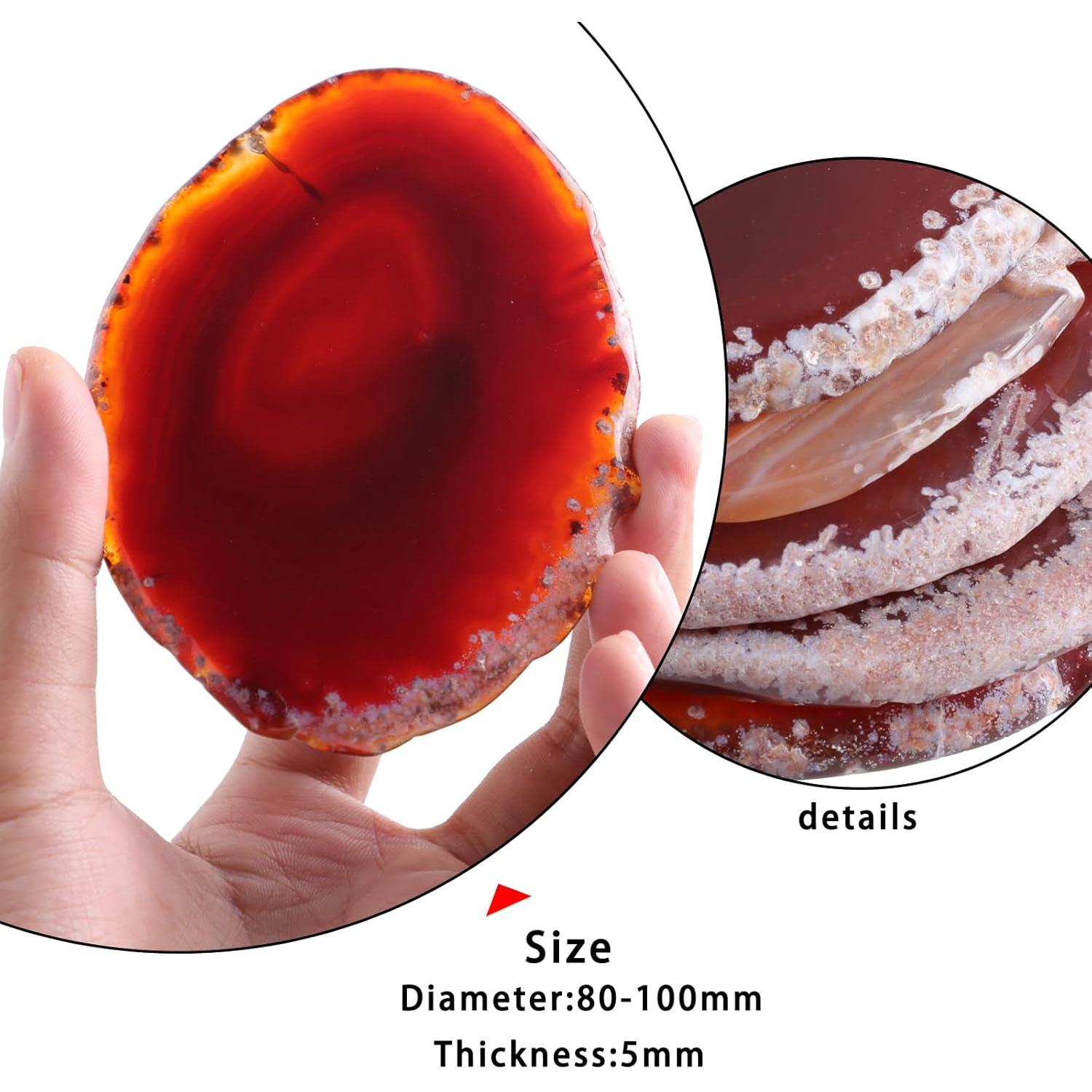 Juego de 2 Posavasos de Ágata Natural dssmboom 80-100 mm