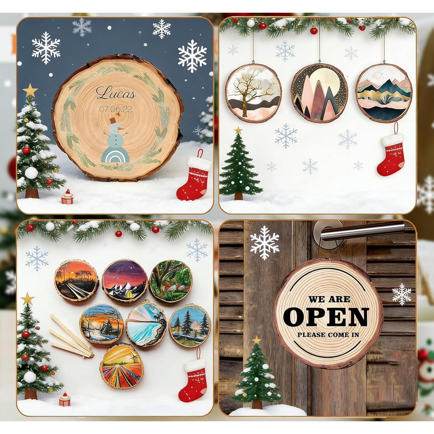 Paquete de 17 Rebanadas de Madera Natural Timburst 13-14 cm