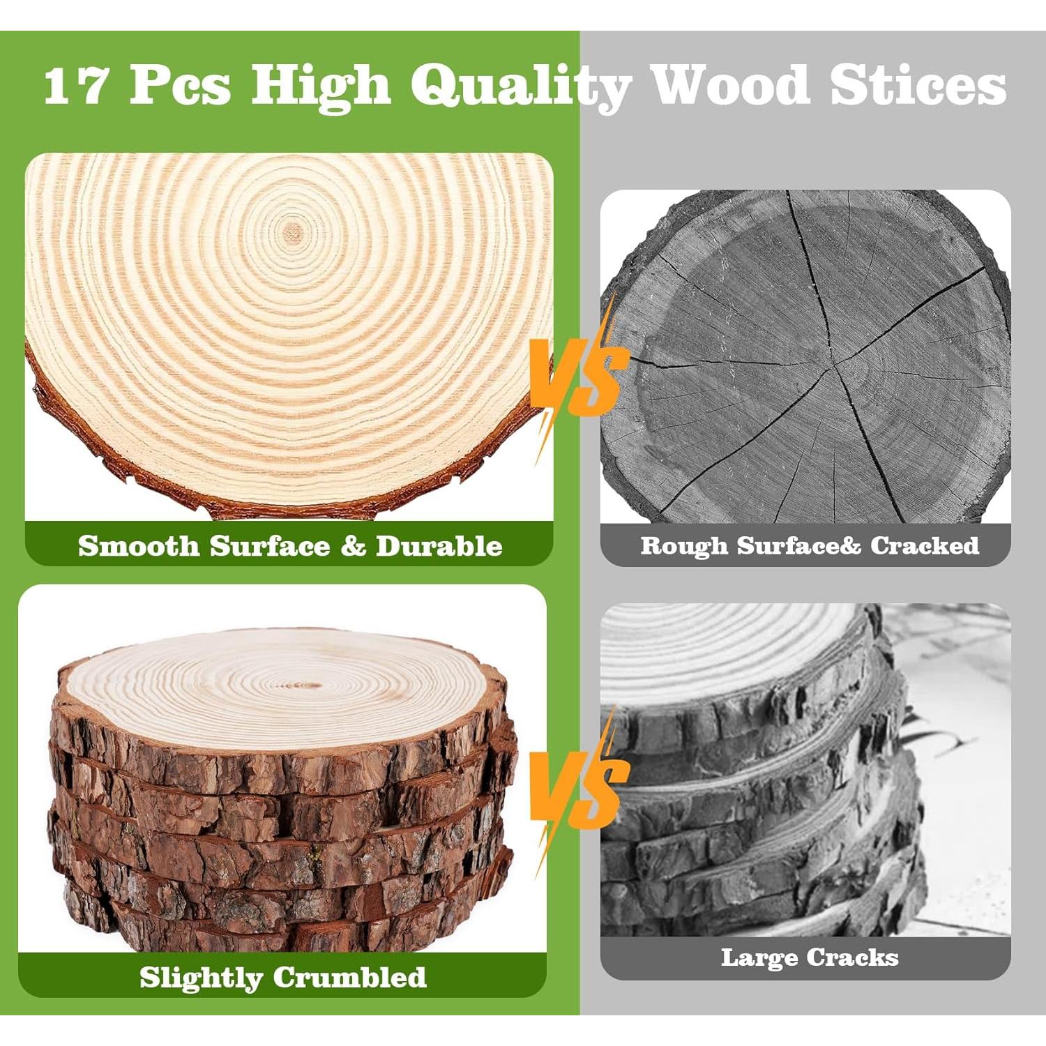 Paquete de 17 Rebanadas de Madera Natural Timburst 13-14 cm