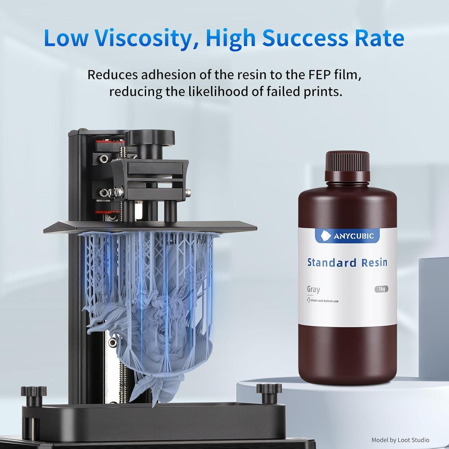 Resina UV ANYCUBIC 4kg para Impresora 3D Gris