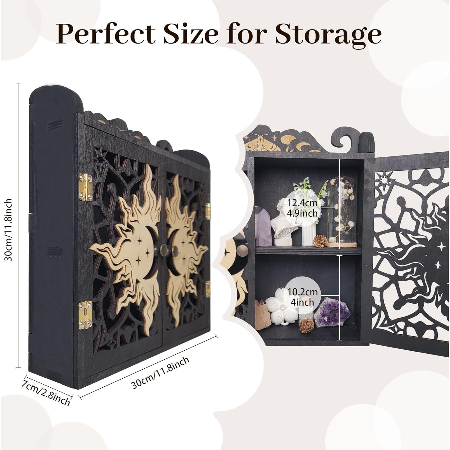 Estante de exhibición de cristal FNYDOX 30x30 cm negro