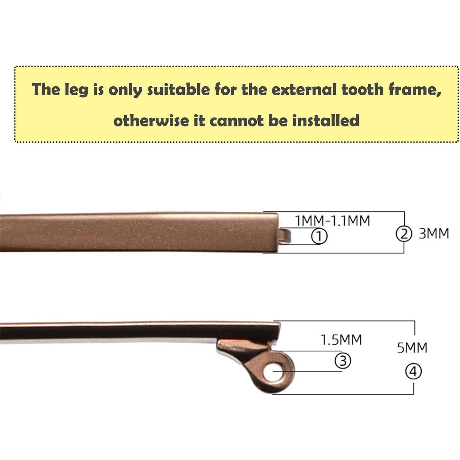 Taloneras de Metal OPUGIT para Gafas - Reemplazo Universal
