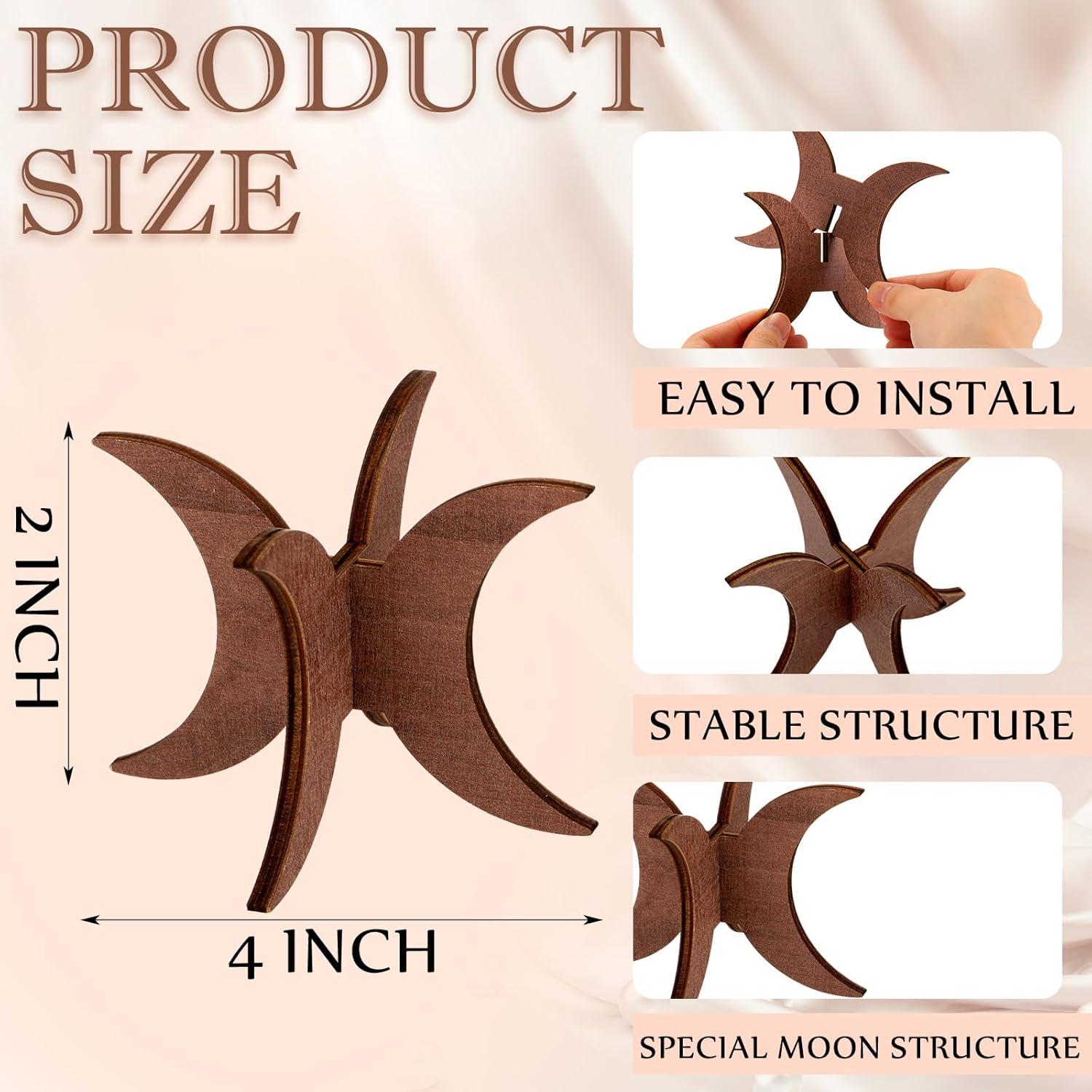 Juego de 4 Soportes de Esfera de Madera Nogal 10.16x7.62cm