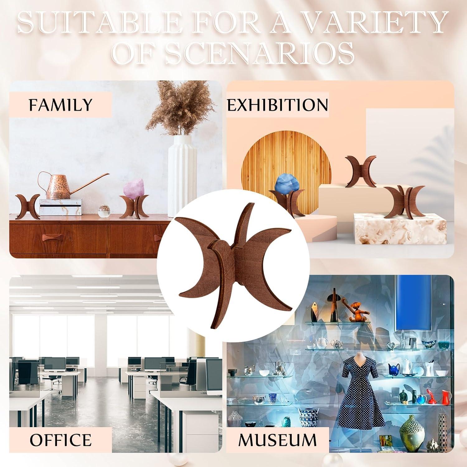 Juego de 4 Soportes de Esfera de Madera Nogal 10.16x7.62cm