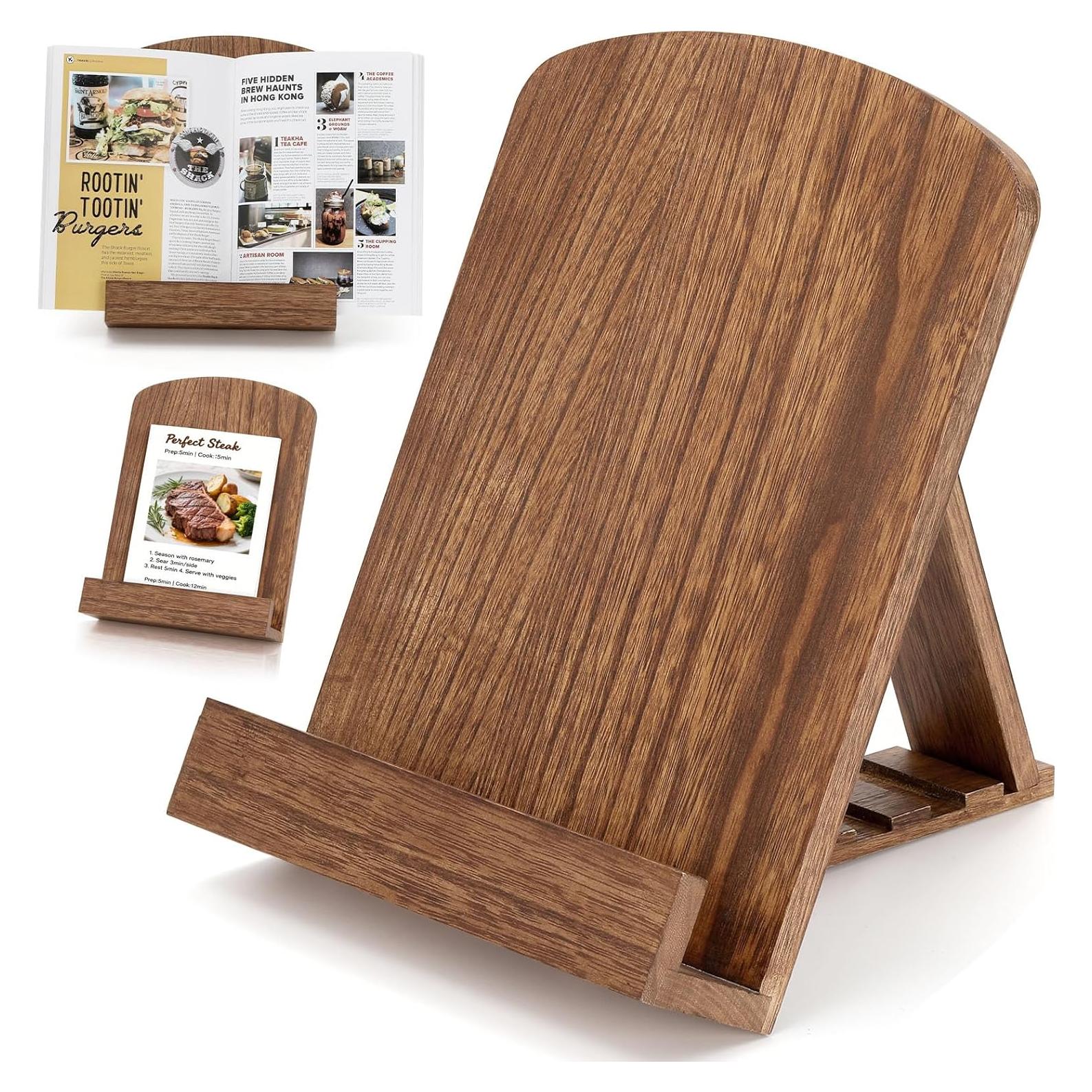 Soporte para Recetarios de Madera Haotao con Ángulo Ajustable
