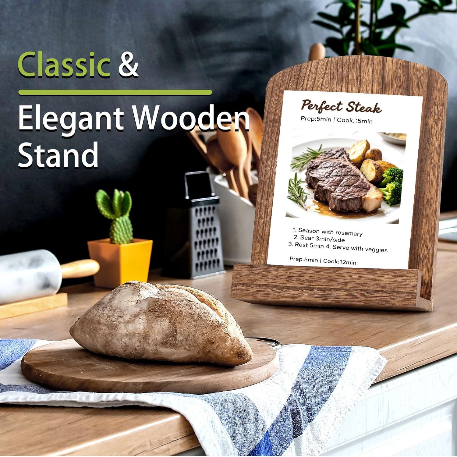 Soporte para Recetarios de Madera Haotao con Ángulo Ajustable