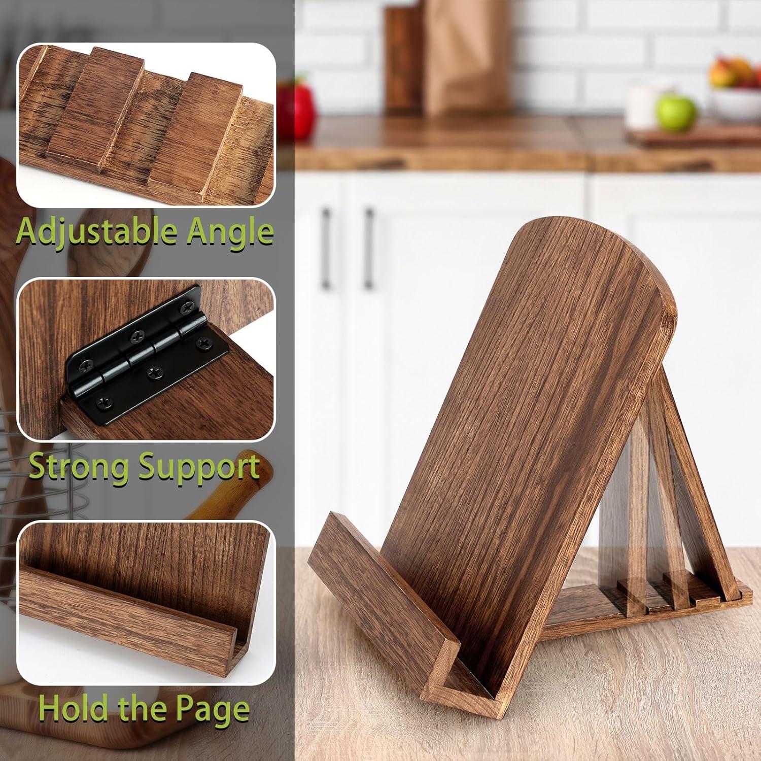 Soporte para Recetarios de Madera Haotao con Ángulo Ajustable