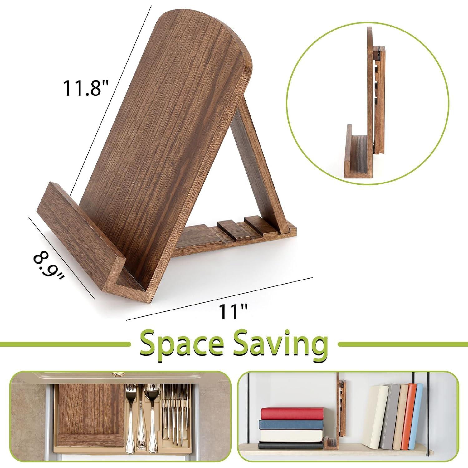 Soporte para Recetarios de Madera Haotao con Ángulo Ajustable