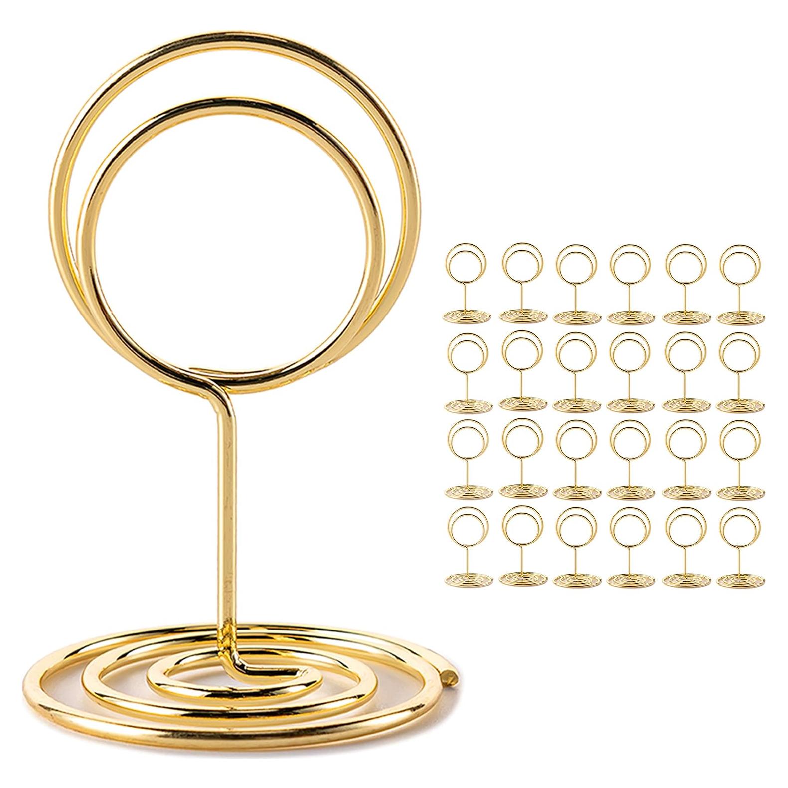 Soportes para Números de Mesa Hoewina 26Pcs Dorado 5cm