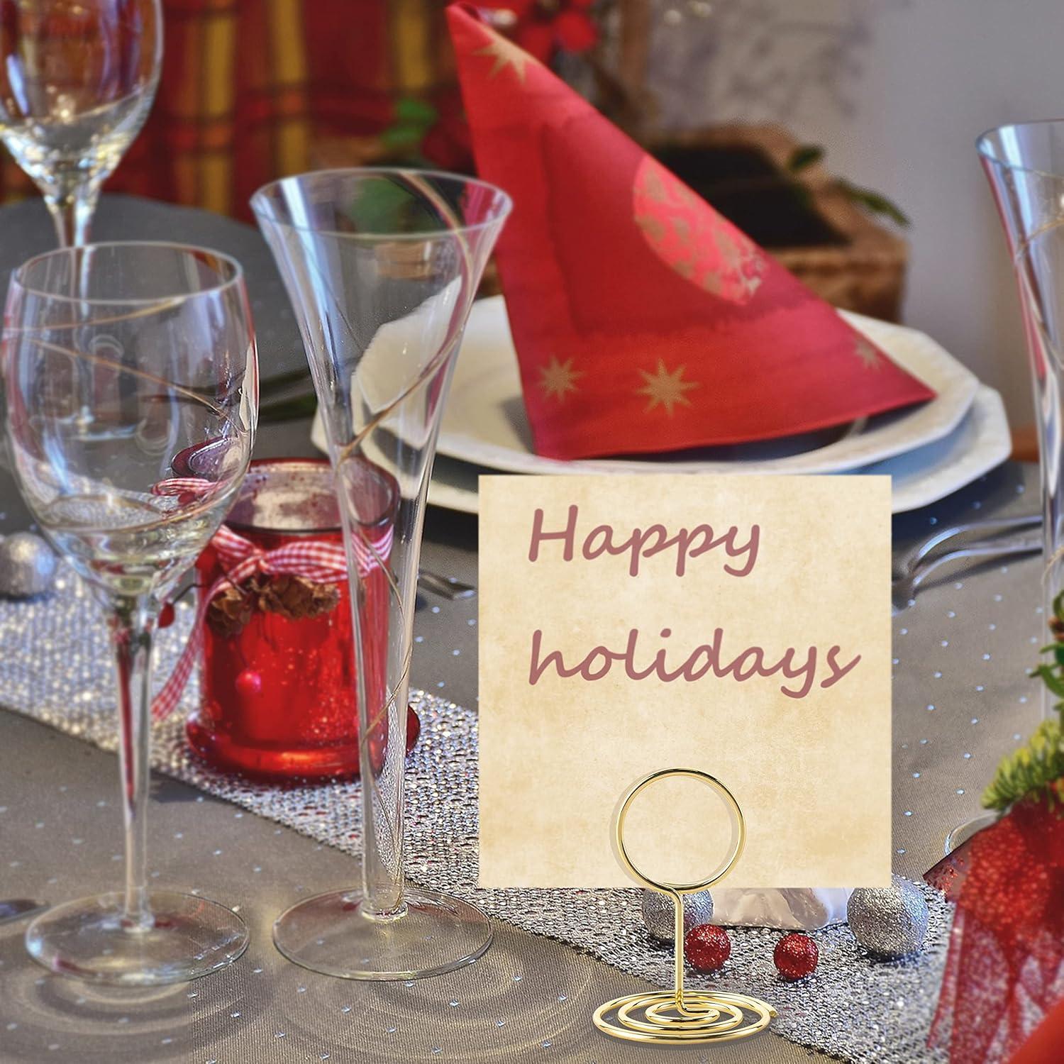 Soportes para Números de Mesa Hoewina 26Pcs Dorado 5cm