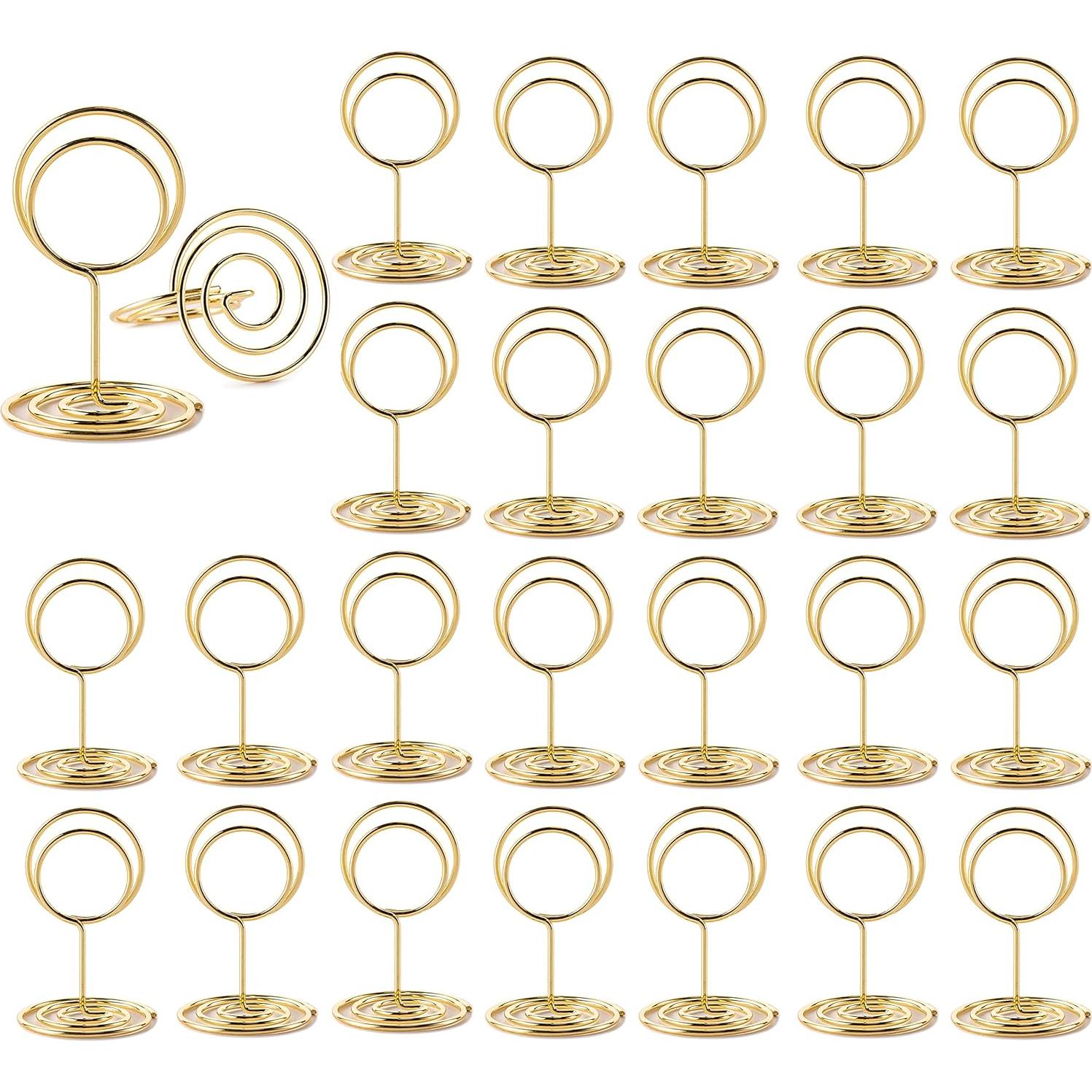 Soportes para Números de Mesa Hoewina 26Pcs Dorado 5cm