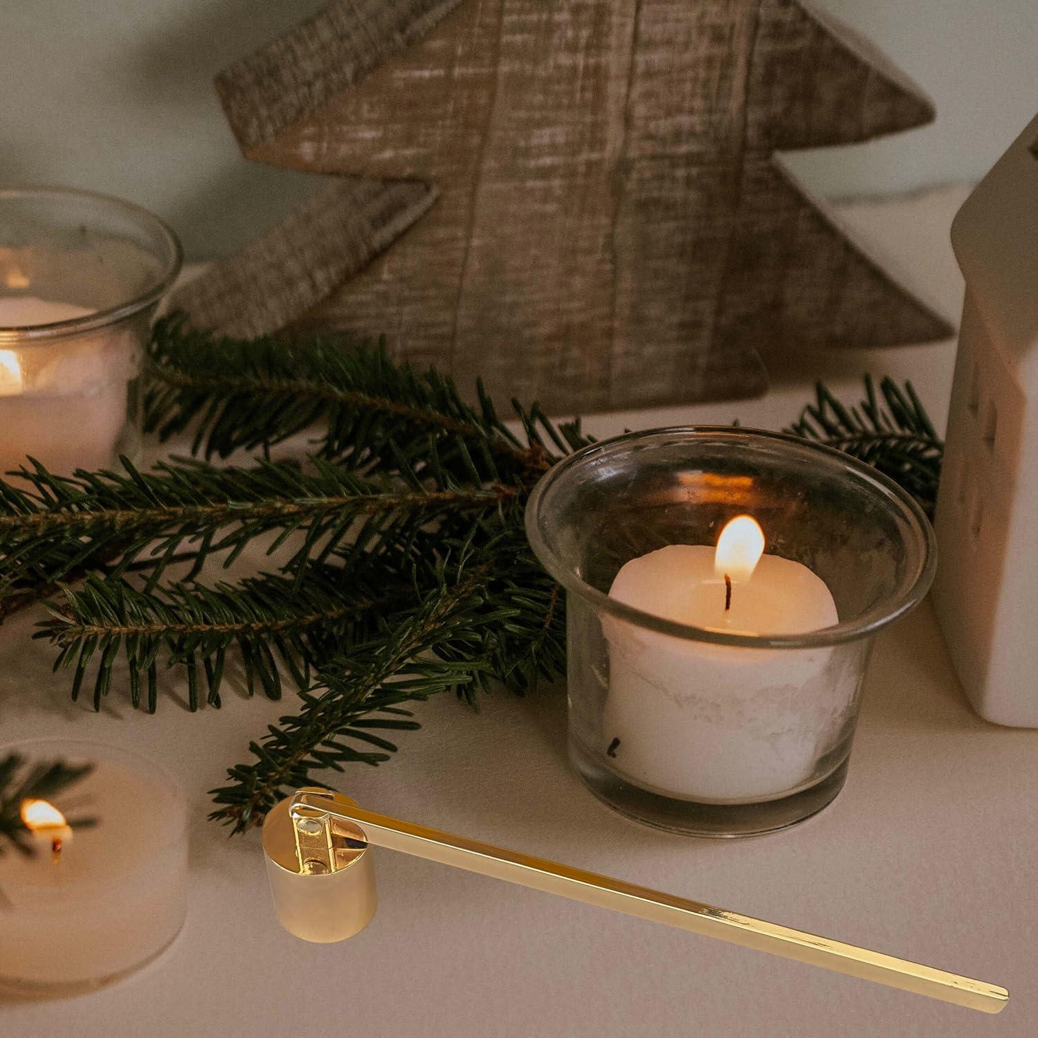 Apagavelas de Acero Inoxidable Dorado con Mango Largo 15.95 cm