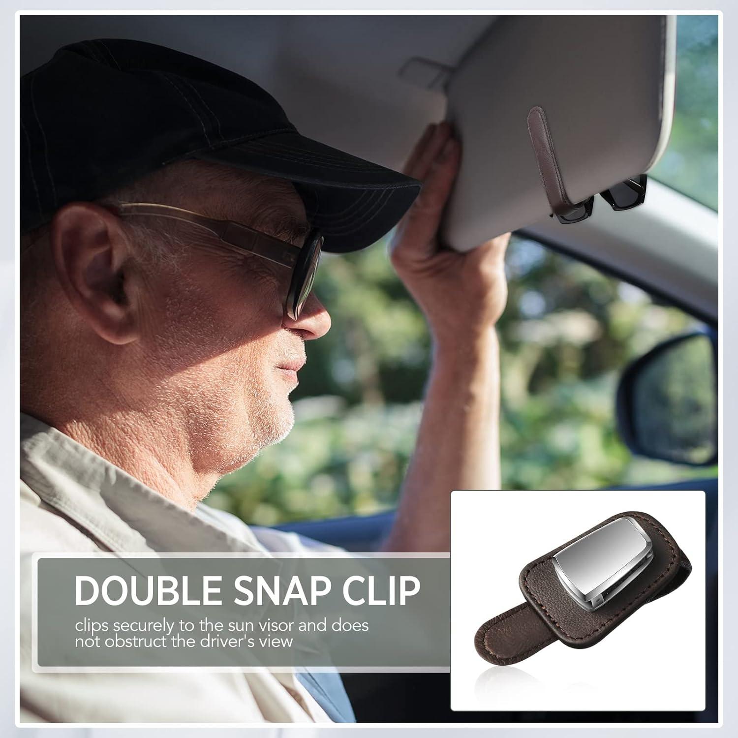 Soporte de Gafas Mudder para Coche Clip Visera Café