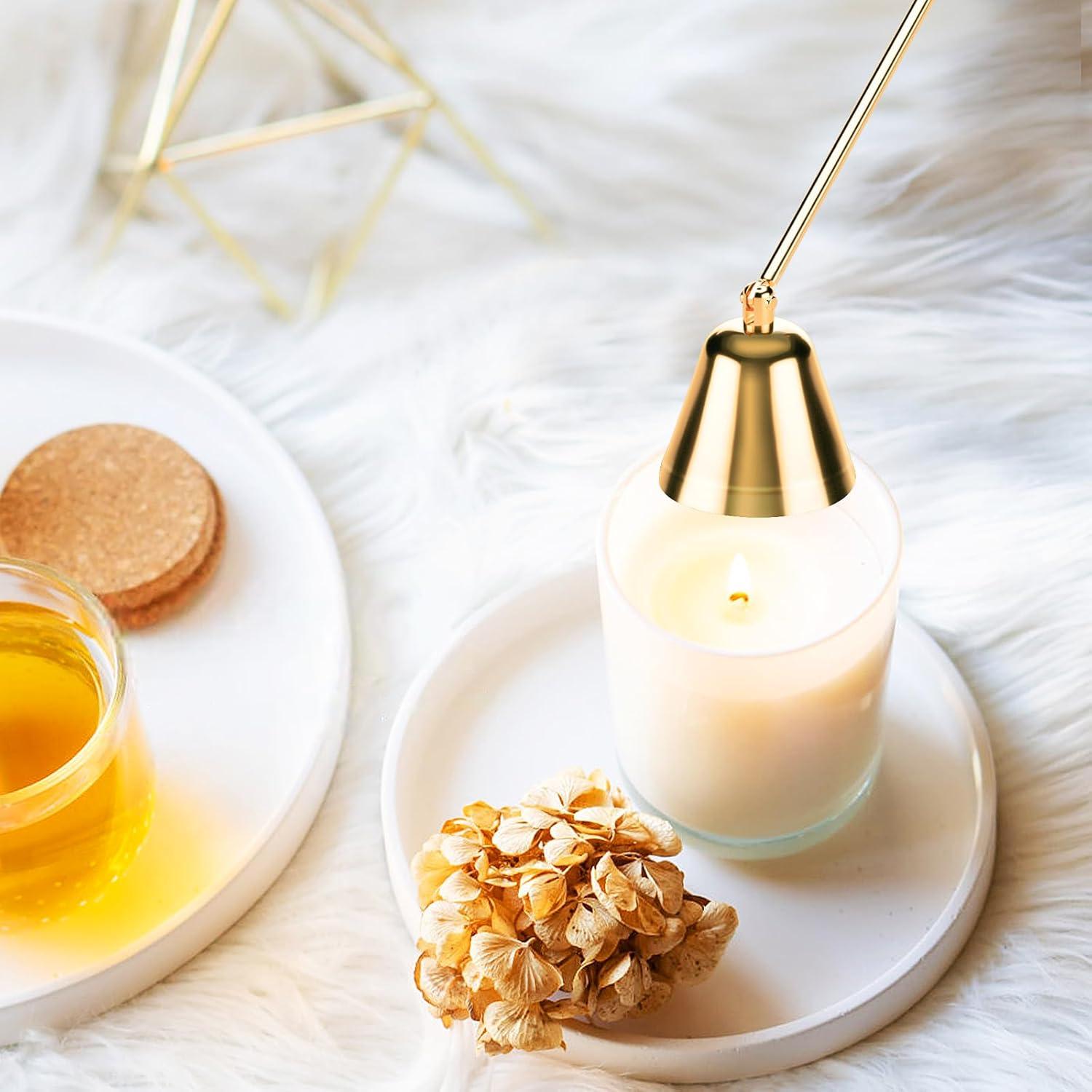 Kit de Cuidado de Velas Calary 3 en 1 - Cortador, Apagador y Sumerio Oro