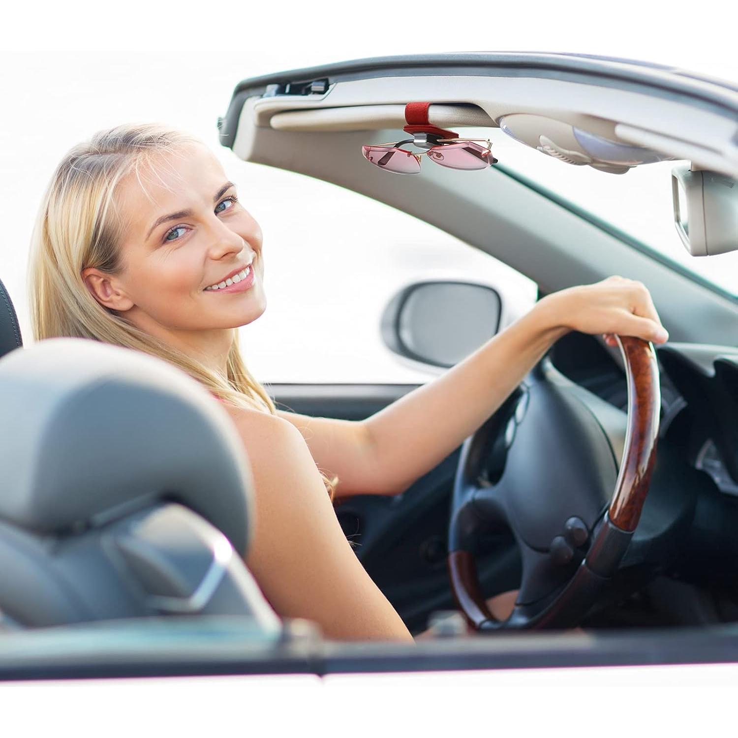 Soporte de Gafas Mudder para Coche Clip Universal Rojo