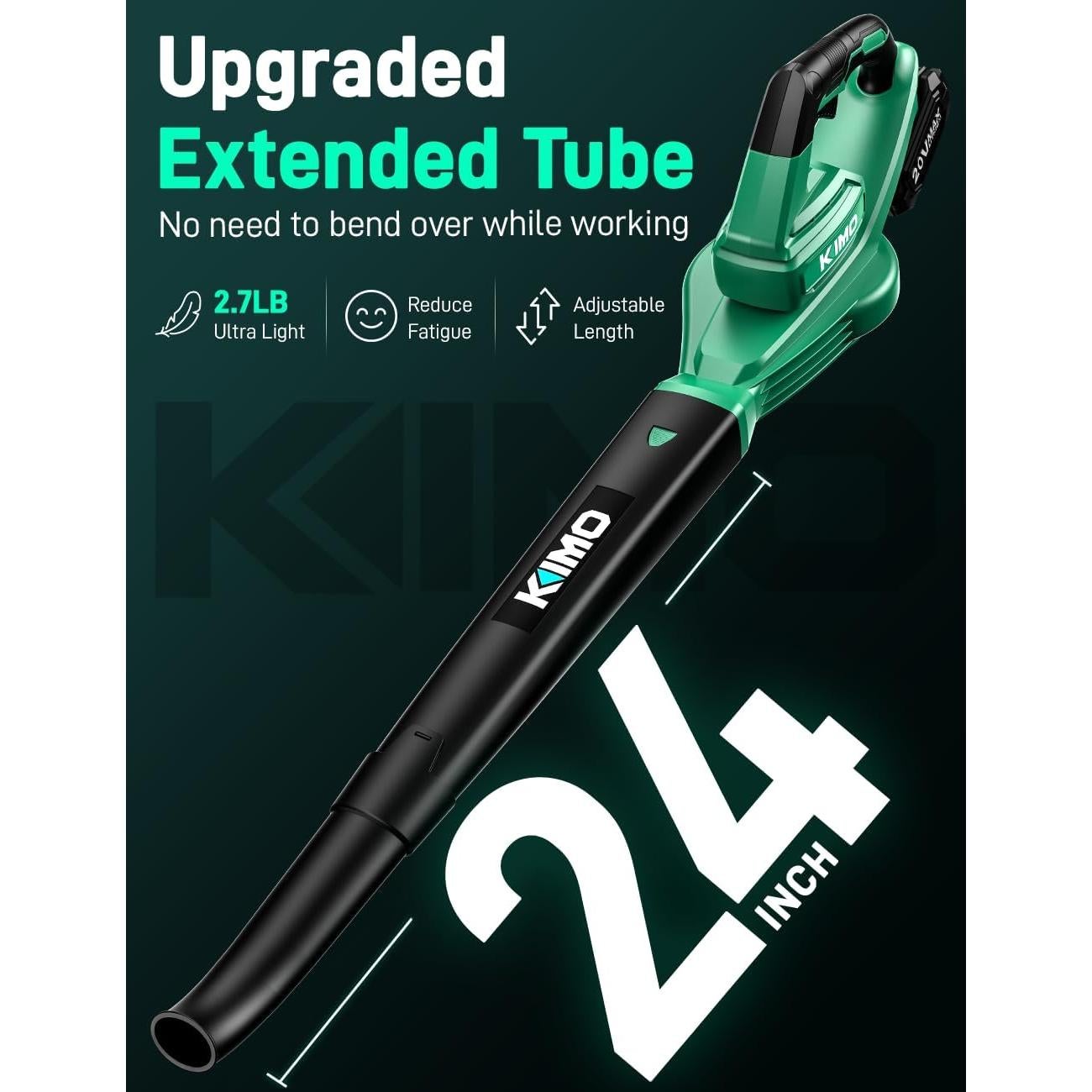 Soplador de Hojas KIMO Inalámbrico 2 Baterías 20000 RPM