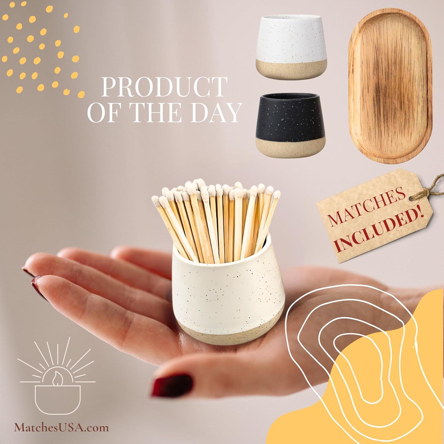 Set de Soporte de Cerámica para Fósforos MatchesUSA - 2 Piezas