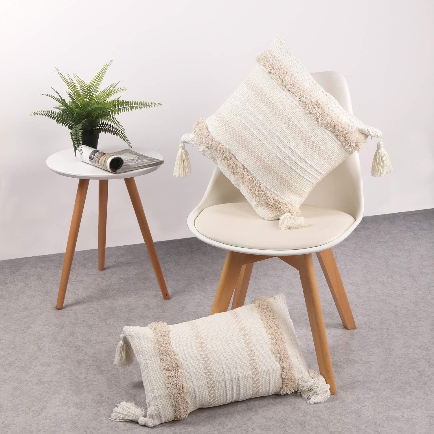 Funda de Cojín Decorativo OJIA Boho 50.8x30.5 cm con Borlas