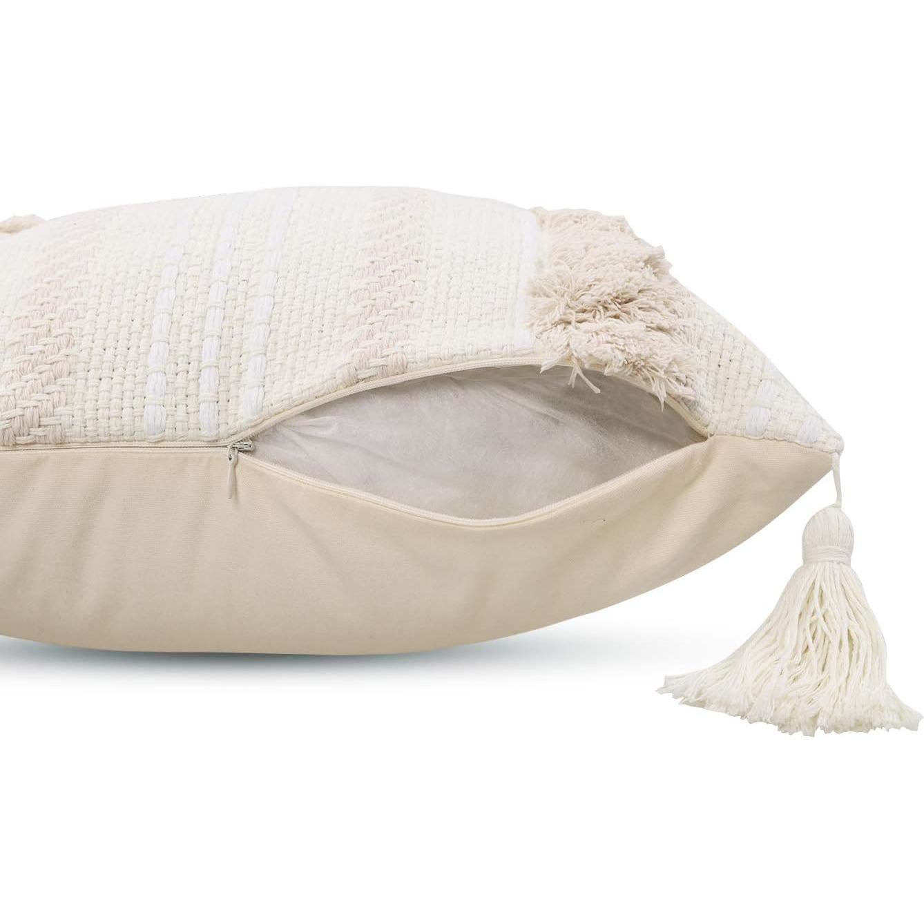 Funda de Cojín Decorativo OJIA Boho 50.8x30.5 cm con Borlas