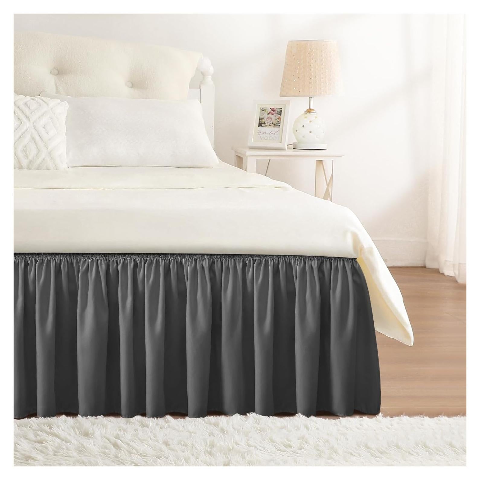 Funda de Cama King Gris Oscuro RIMELA con Falda Elástica 38 cm
