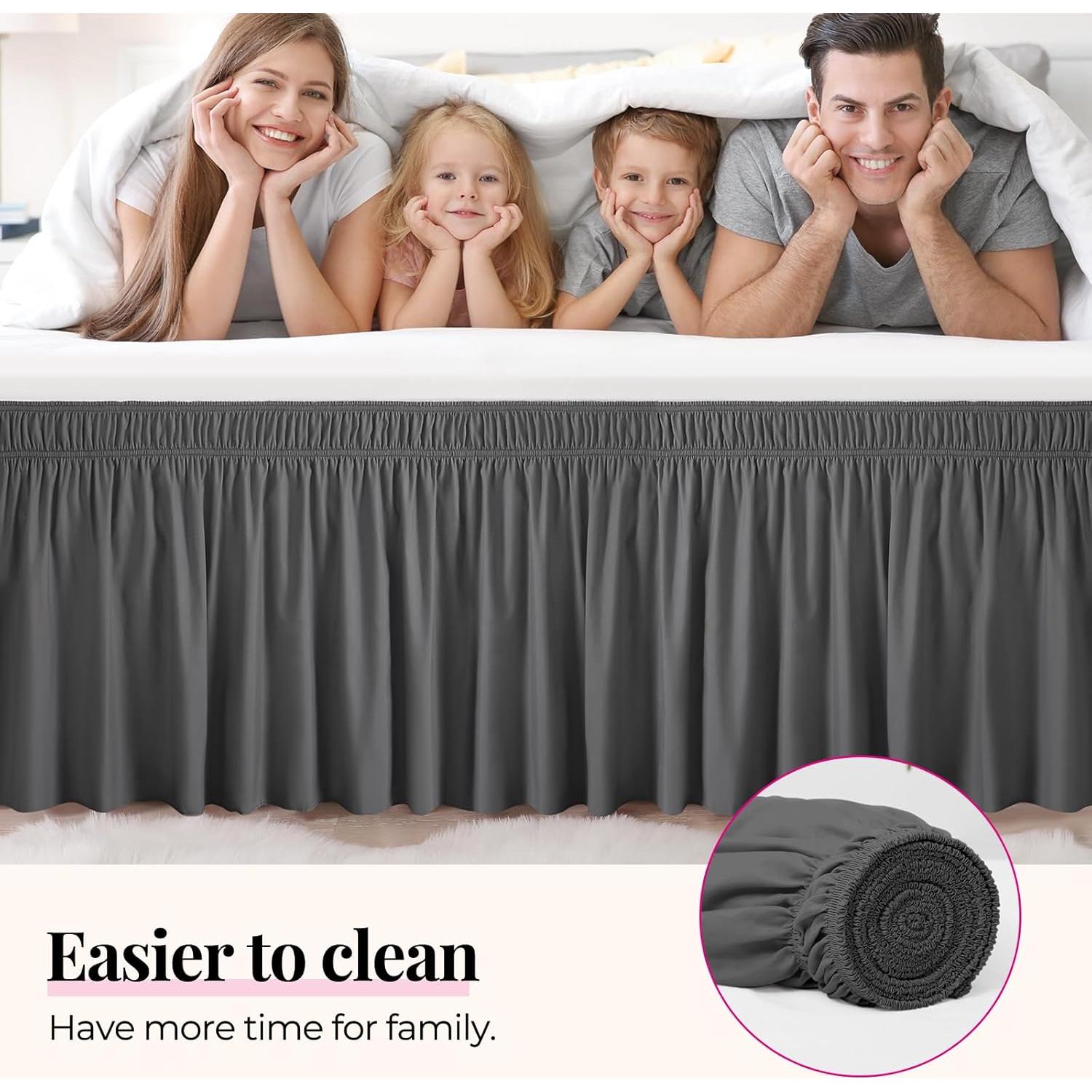 Funda de Cama King Gris Oscuro RIMELA con Falda Elástica 38 cm