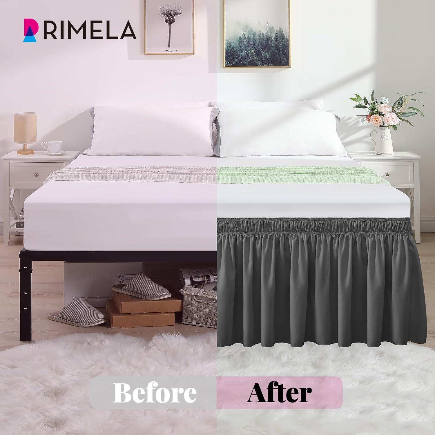 Funda de Cama King Gris Oscuro RIMELA con Falda Elástica 38 cm