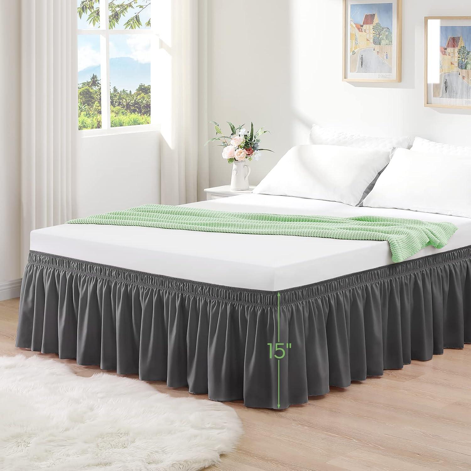 Funda de Cama King Gris Oscuro RIMELA con Falda Elástica 38 cm