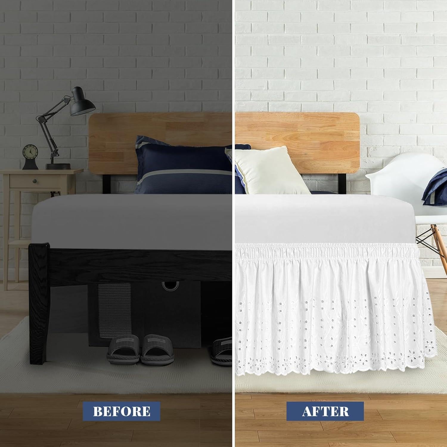 Funda de Cama Queen ANARACHON con Volantes y Bordados 35.56 cm