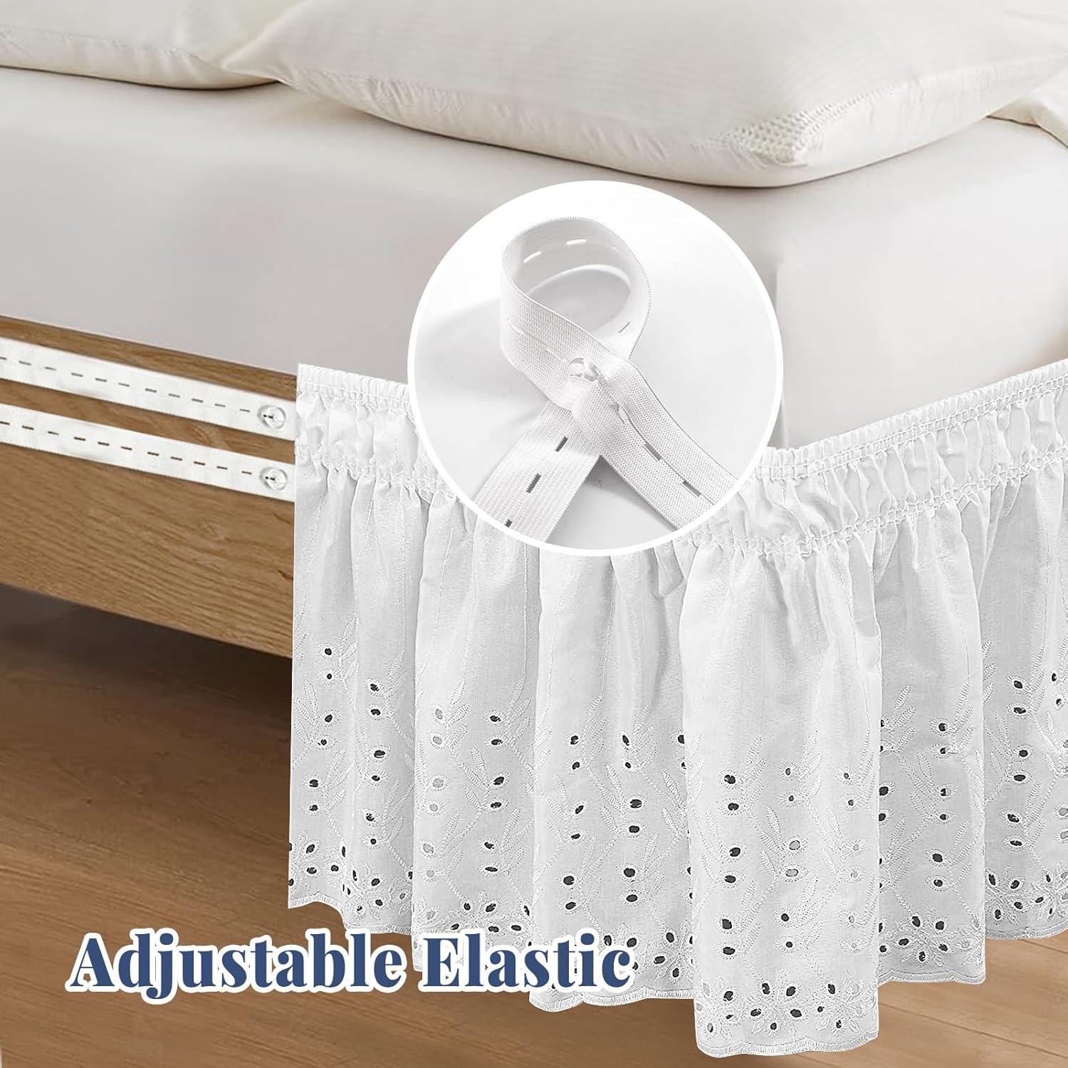 Funda de Cama Queen ANARACHON con Volantes y Bordados 35.56 cm