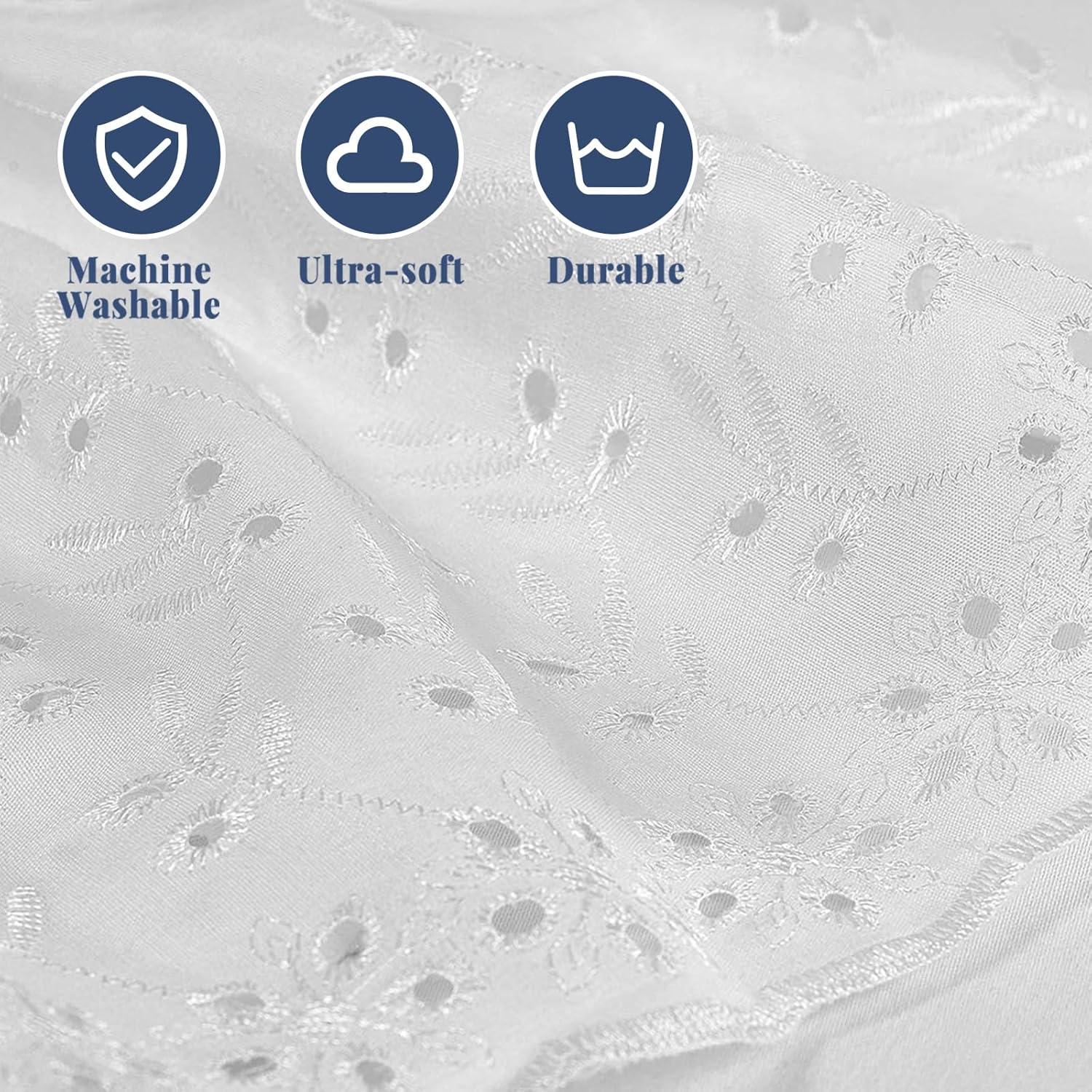 Funda de Cama Queen ANARACHON con Volantes y Bordados 35.56 cm