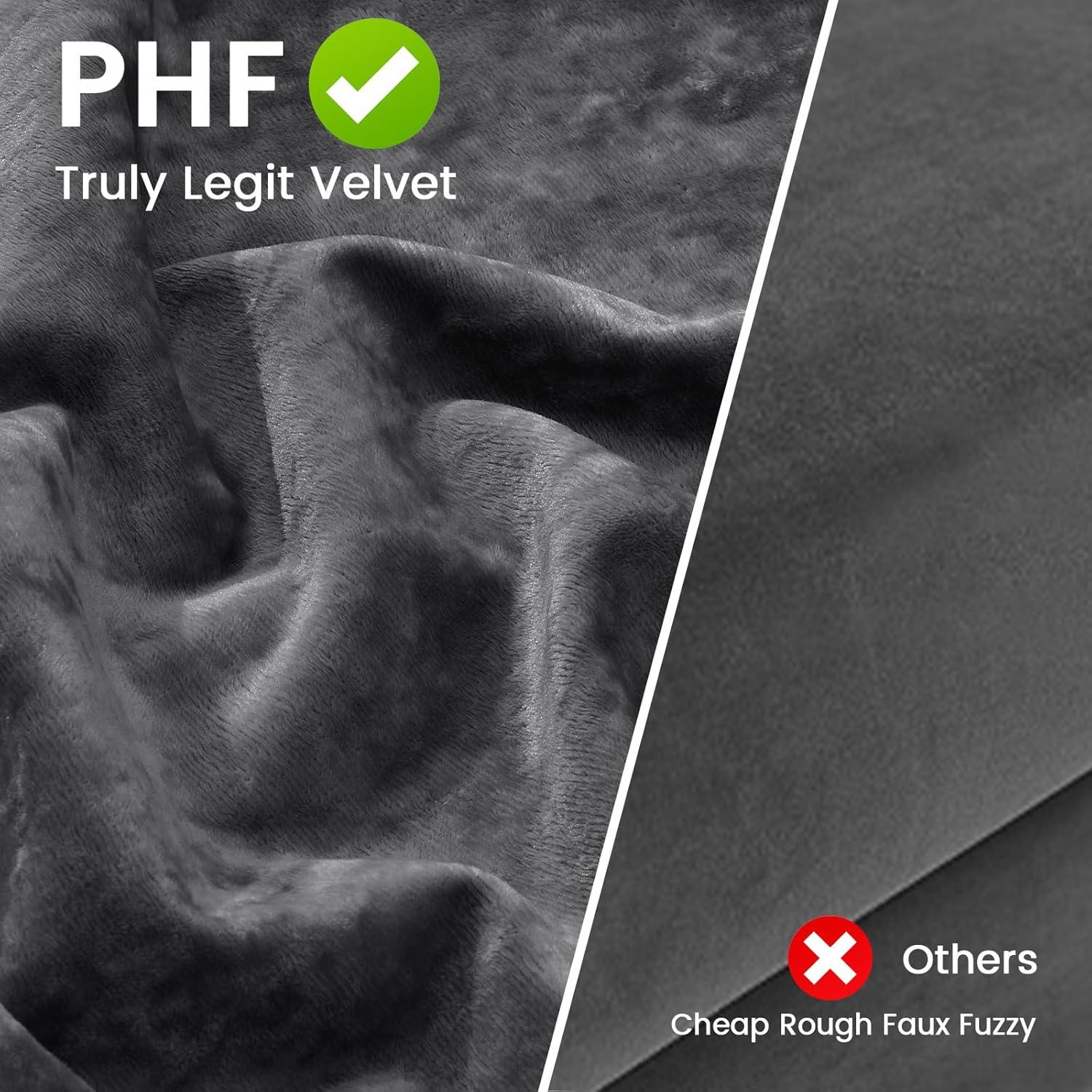 Fundas de Almohada Euro PHF Terciopelo 66x66cm Gris Oscuro - 2 Unidades