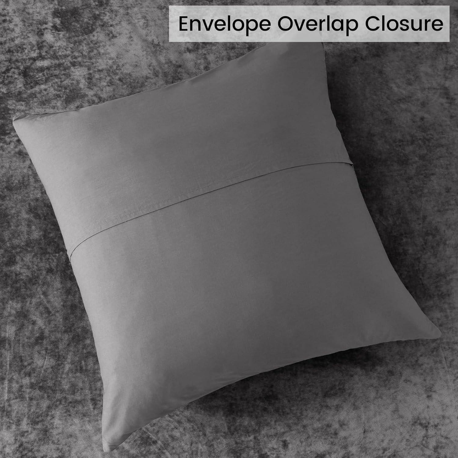 Fundas de Almohada Euro PHF Terciopelo 66x66cm Gris Oscuro - 2 Unidades