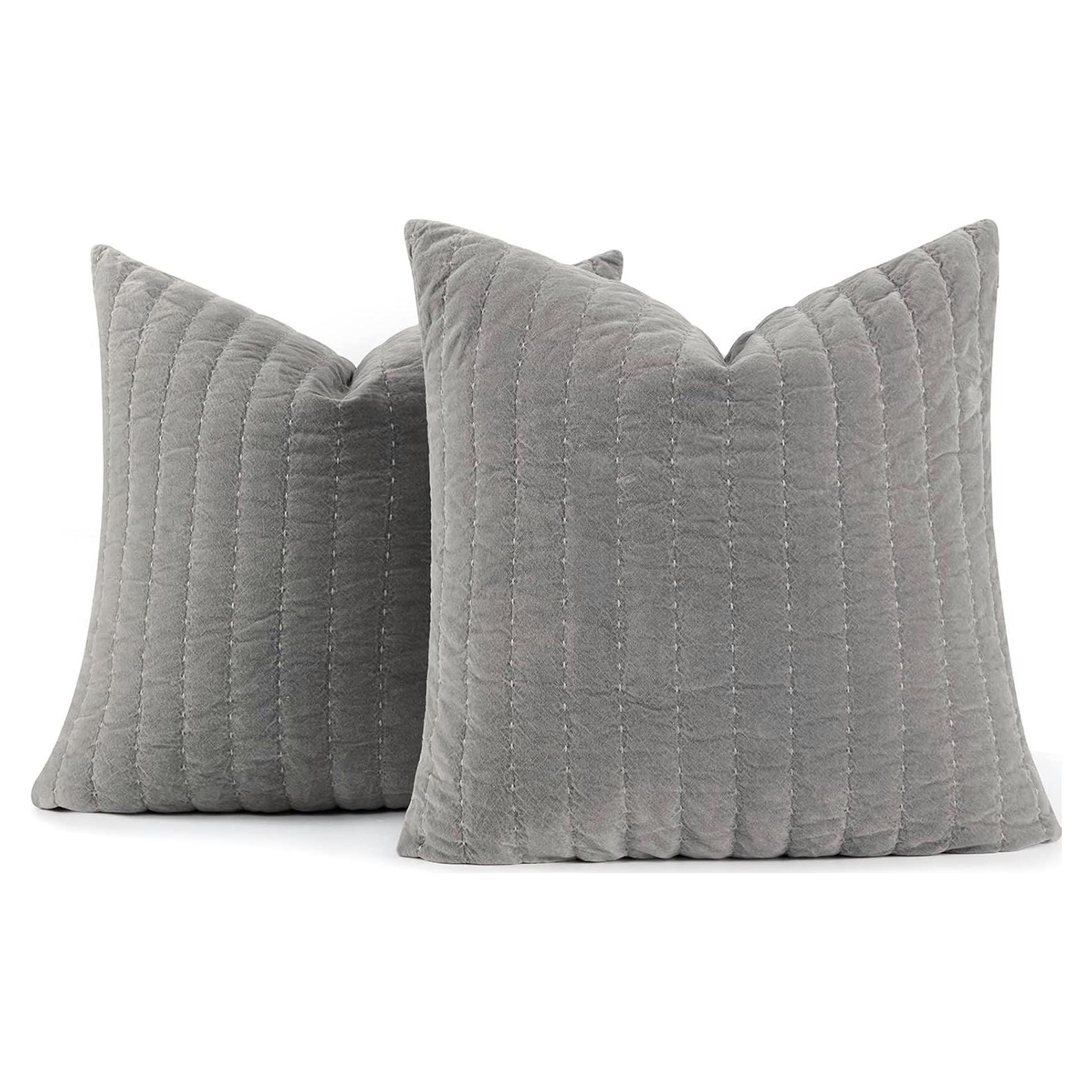 Funda de Almohada Euro COCOPLOCEUS 66x66 cm Set de 2 Gris