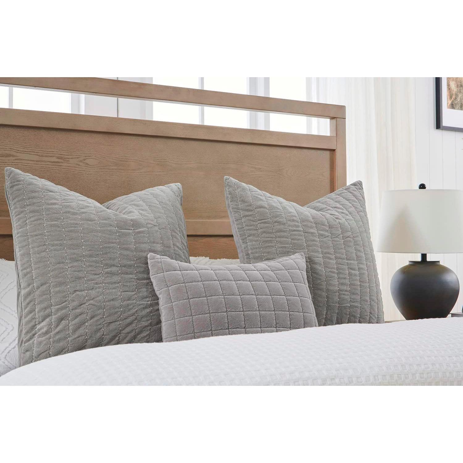 Funda de Almohada Euro COCOPLOCEUS 66x66 cm Set de 2 Gris